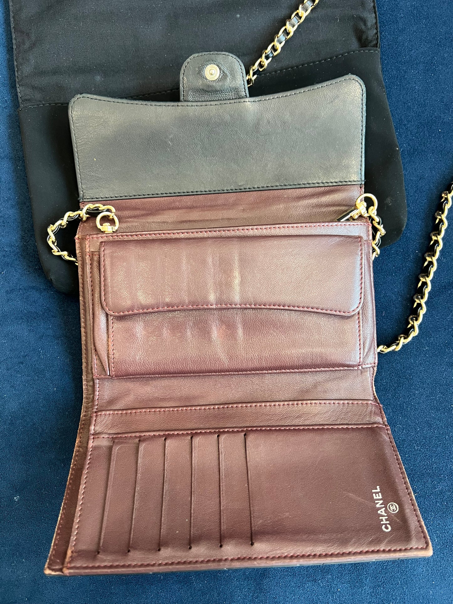 Chanel vintage timeless wallet on chain