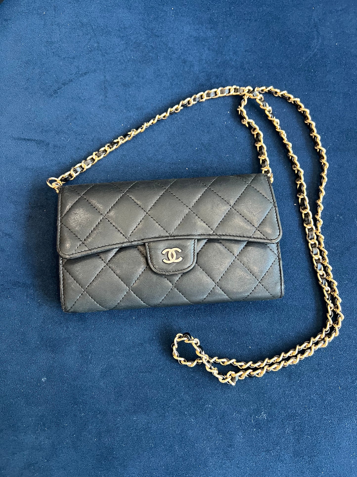 Chanel vintage timeless wallet on chain