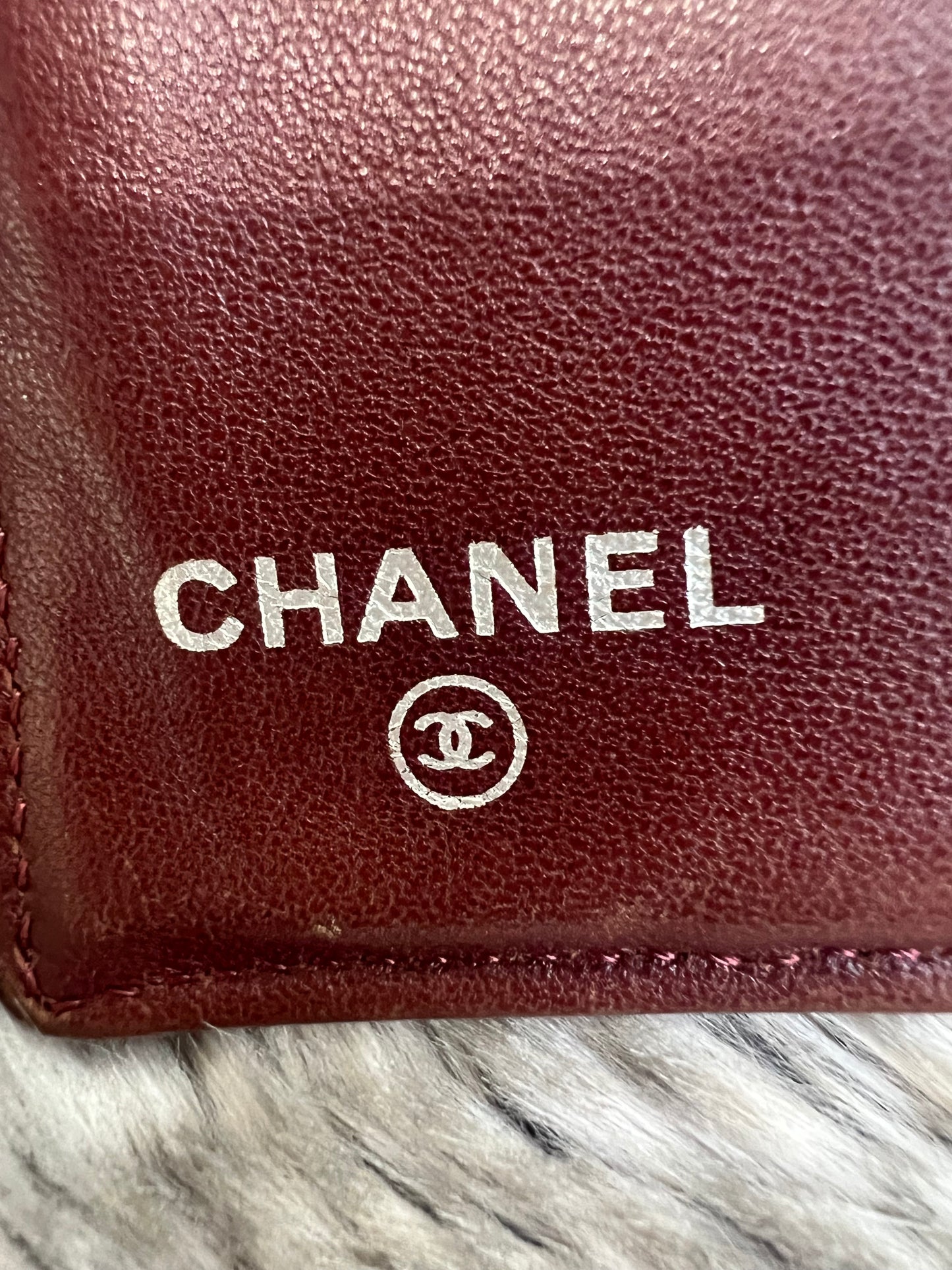 Black Chanel timeless wallet on chain