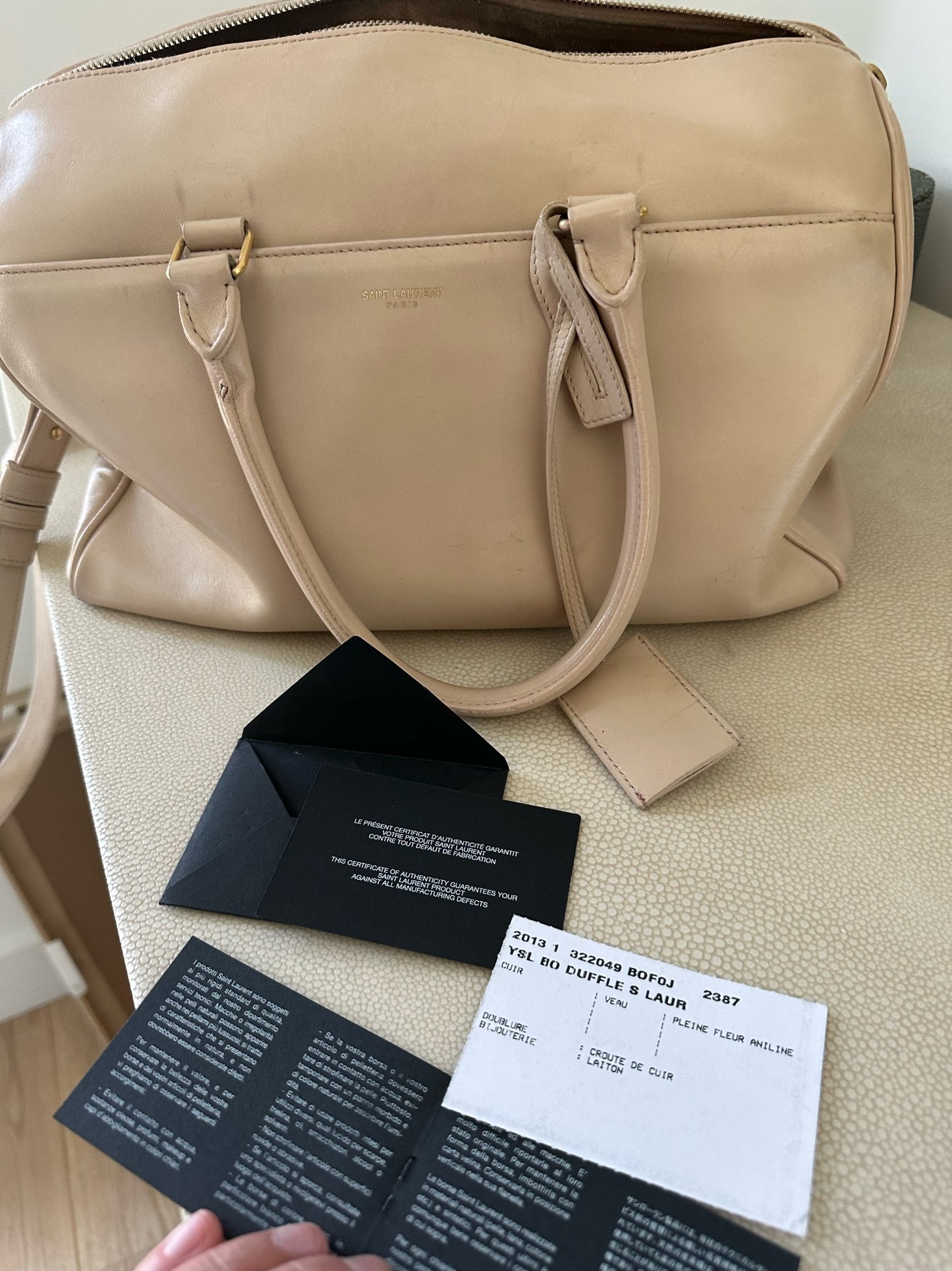 YSL duffle bowling bag