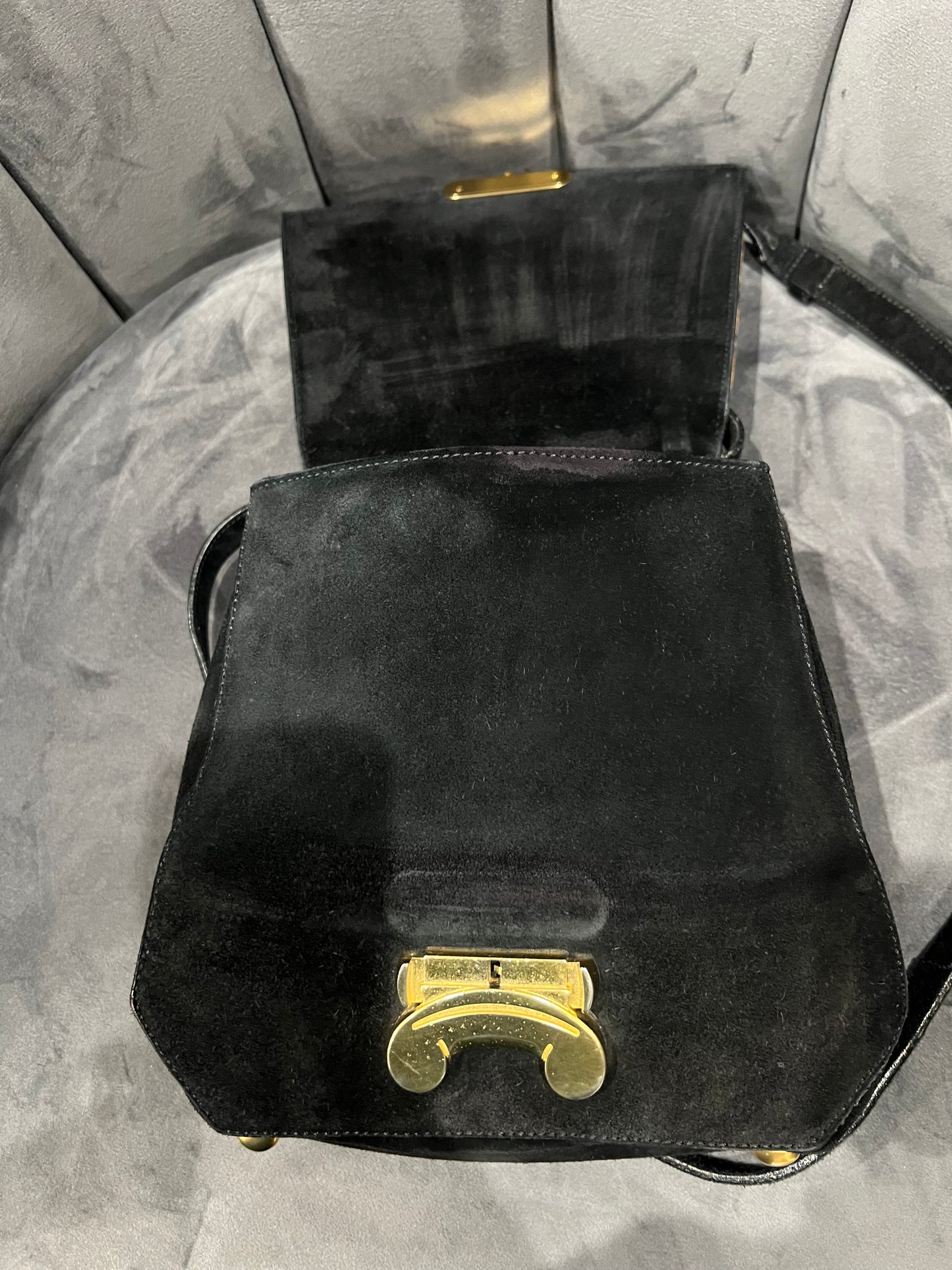 Vintage Celine Triomphe Suede Two-Way bag