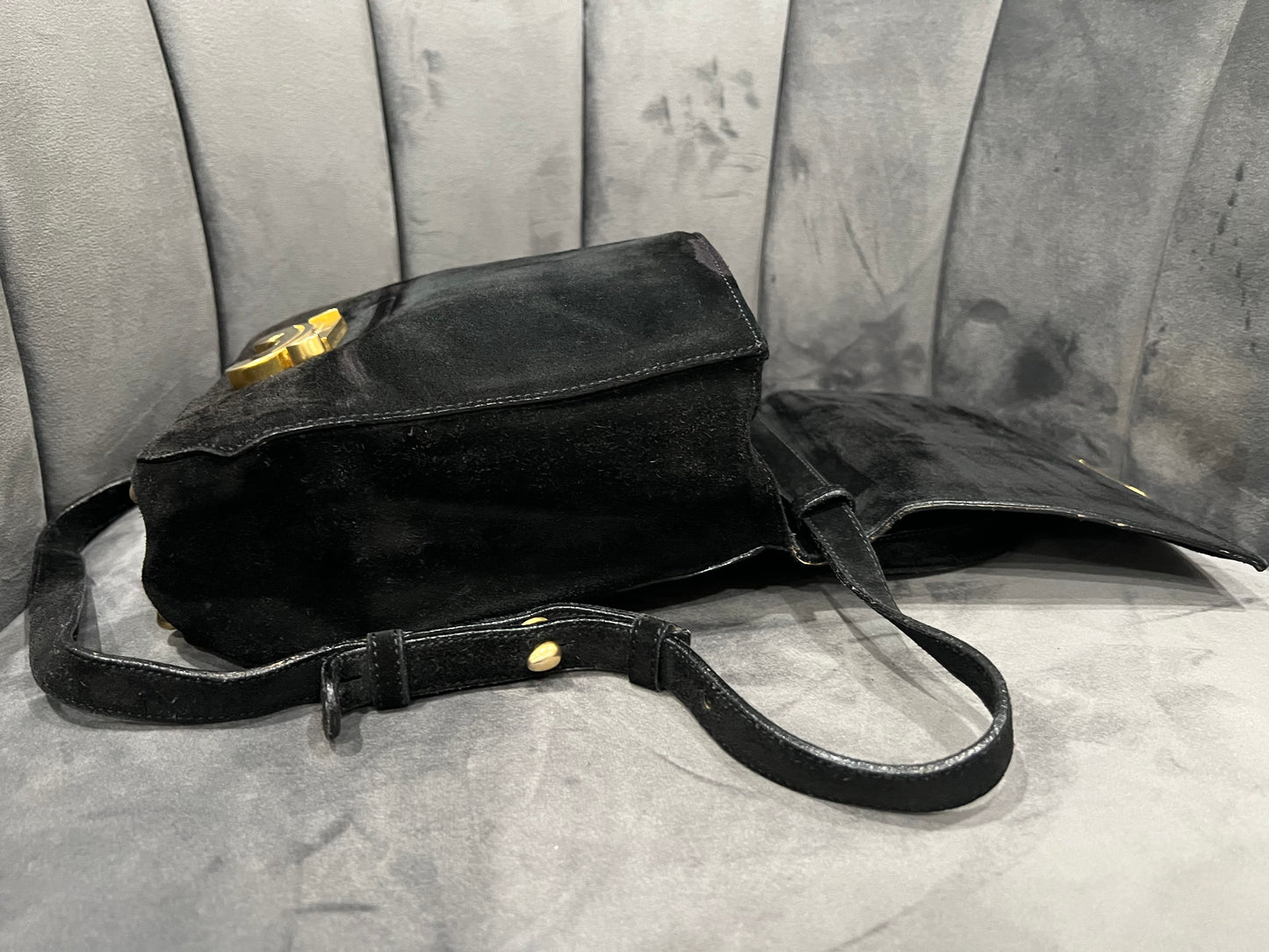 Vintage Celine Triomphe Suede Two-Way bag