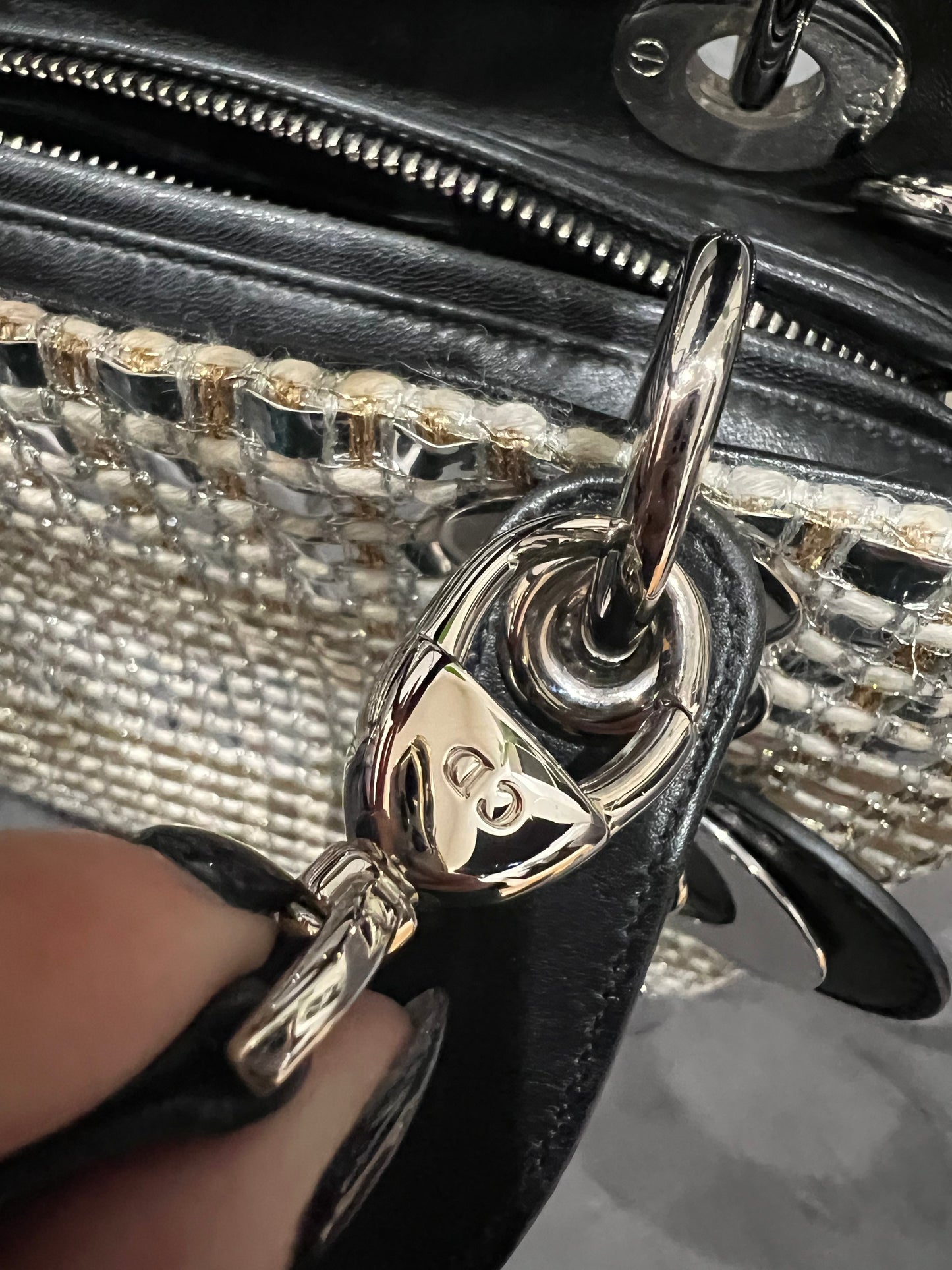 Lady Dior bag in rare metallic tweed