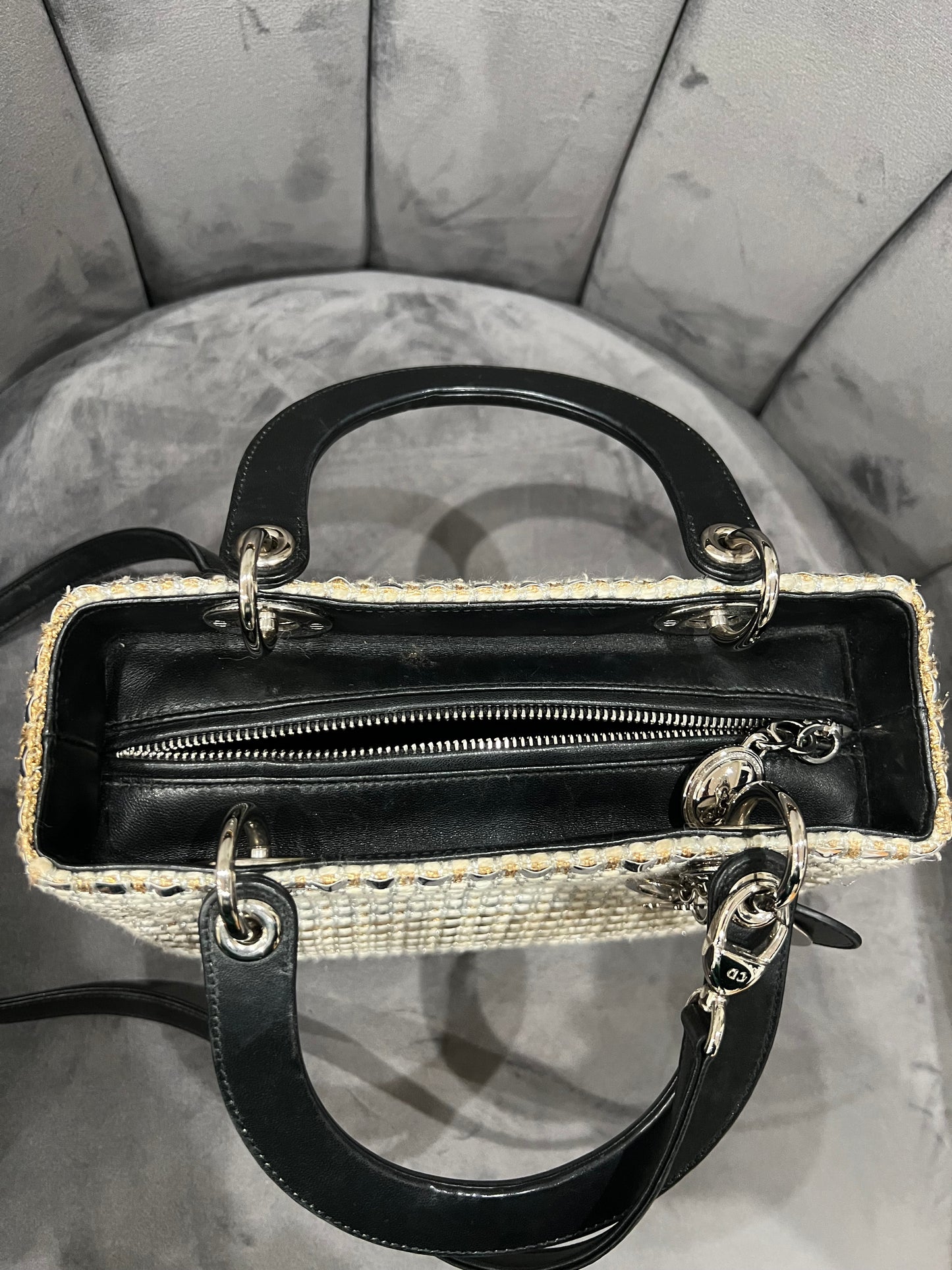 Lady Dior bag in rare metallic tweed