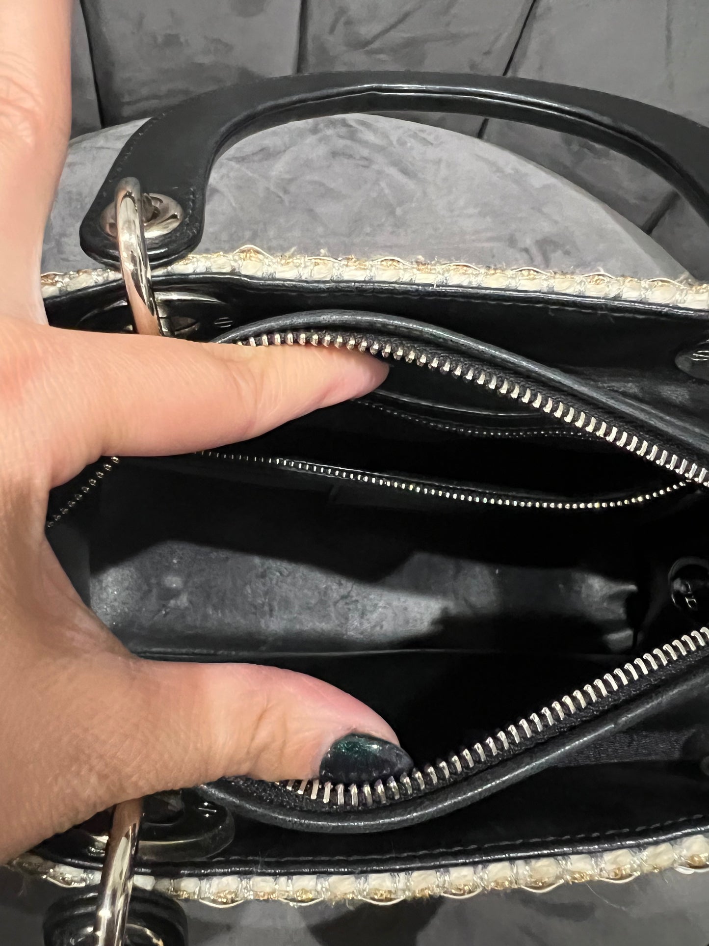Lady Dior bag in rare metallic tweed