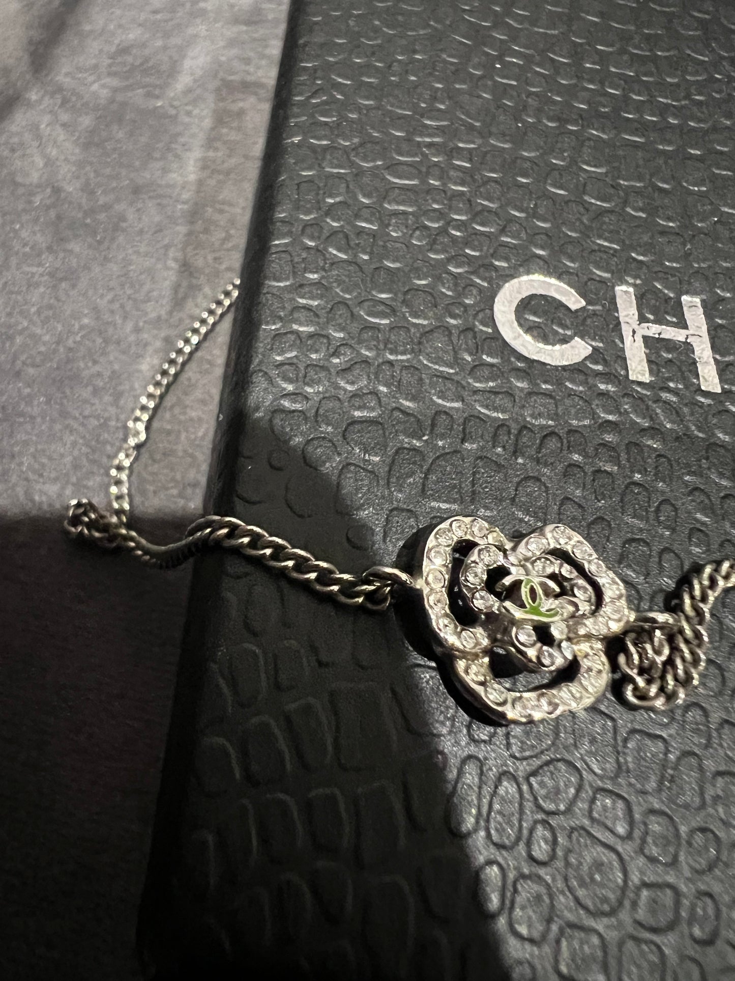 Rare Chanel Tri Camellia Necklace