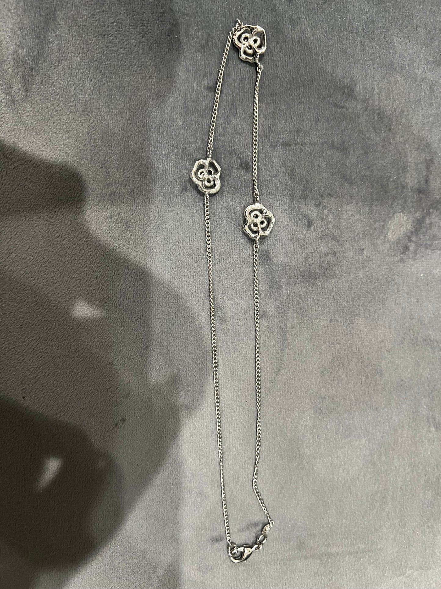 Rare Chanel Tri Camellia Necklace