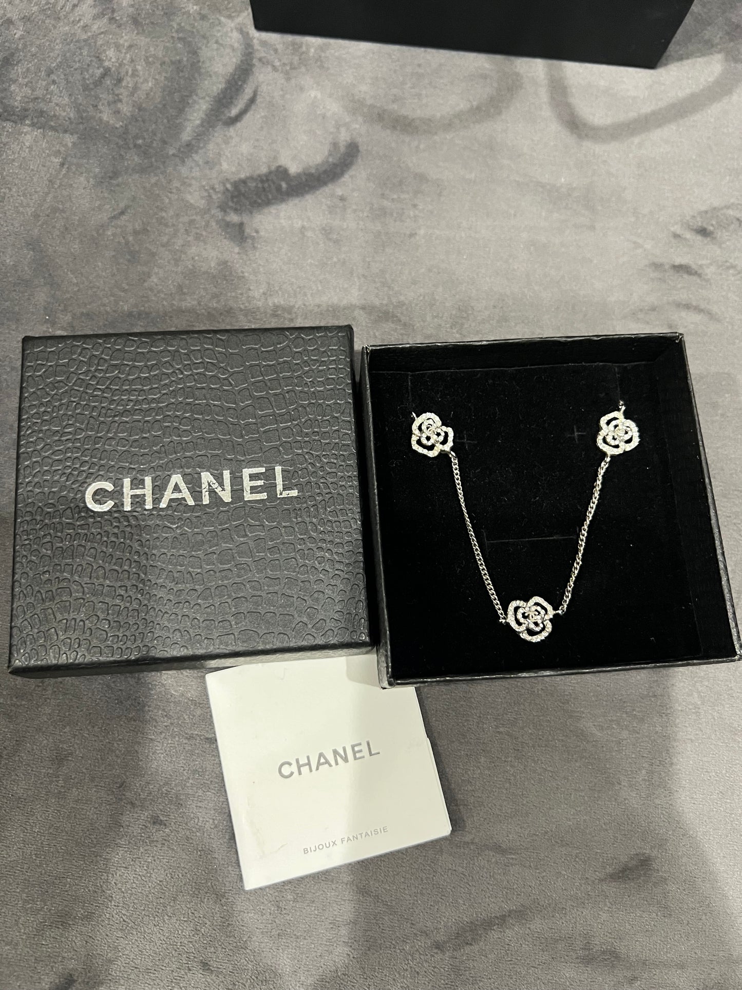Rare Chanel Tri Camellia Necklace