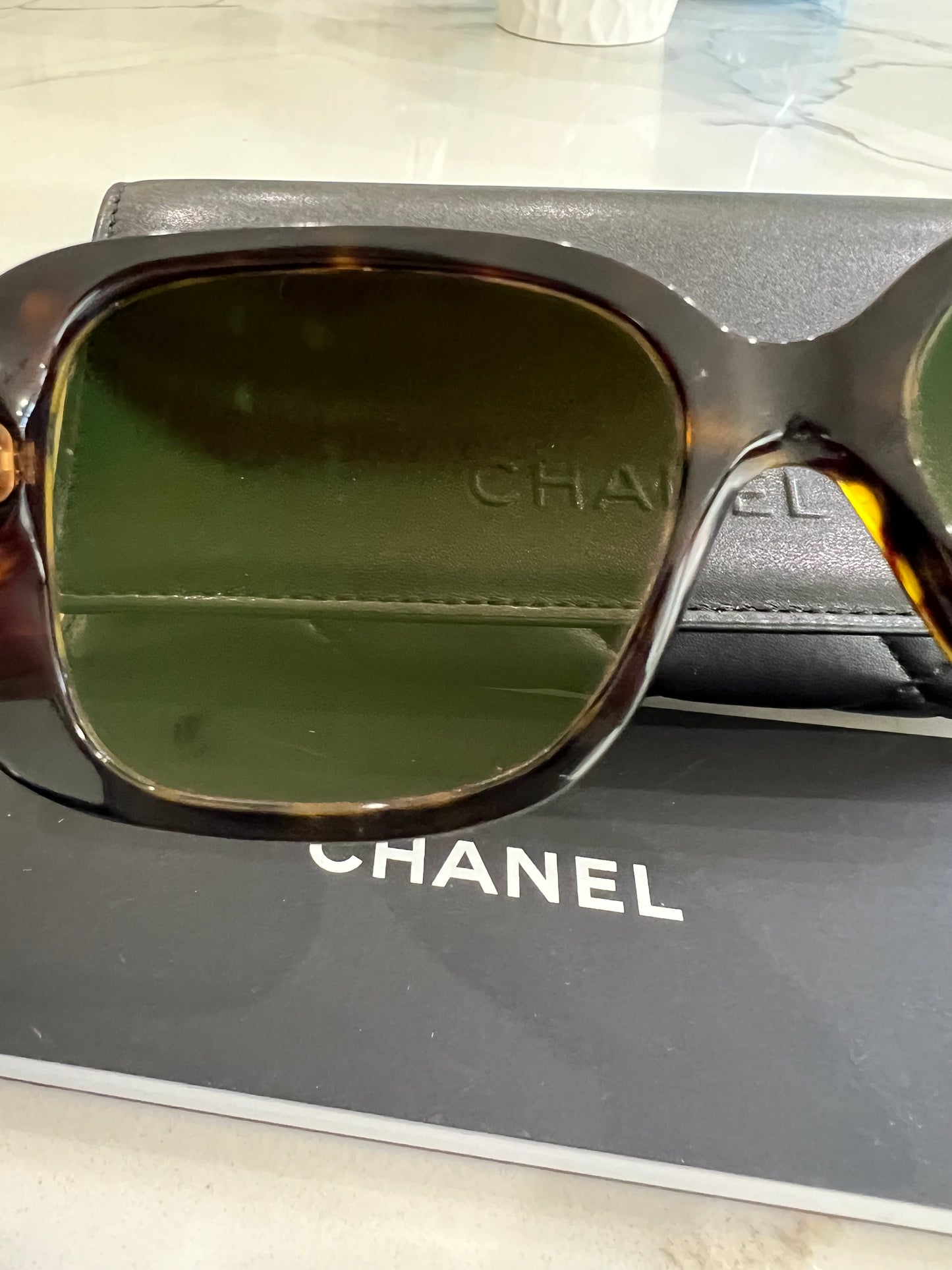 CHANEL CC Turnlock Sunglasses Tortoise