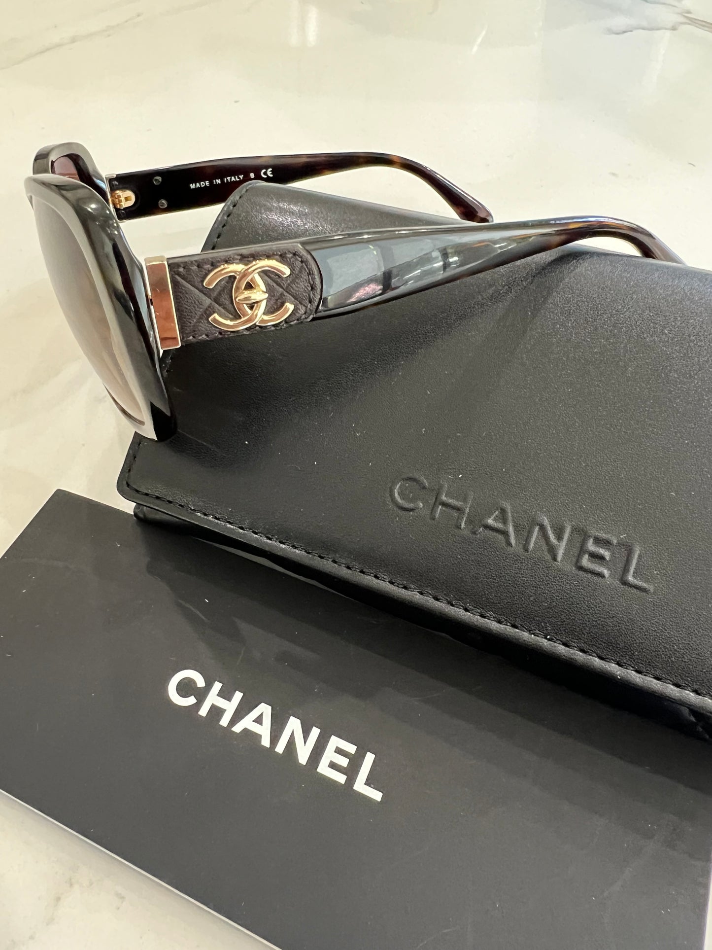 CHANEL CC Turnlock Sunglasses Tortoise