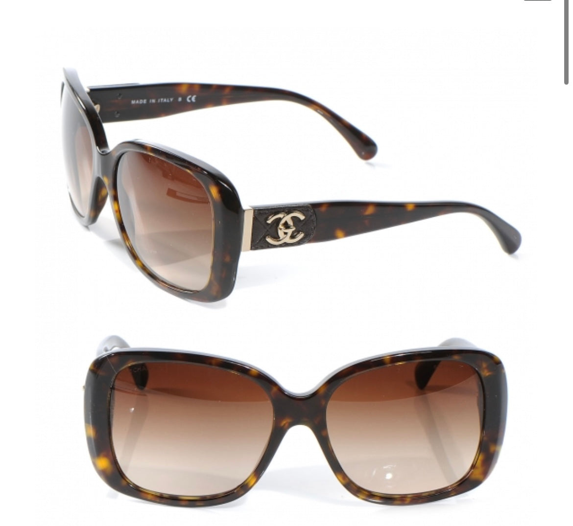 CHANEL CC Turnlock Sunglasses Tortoise