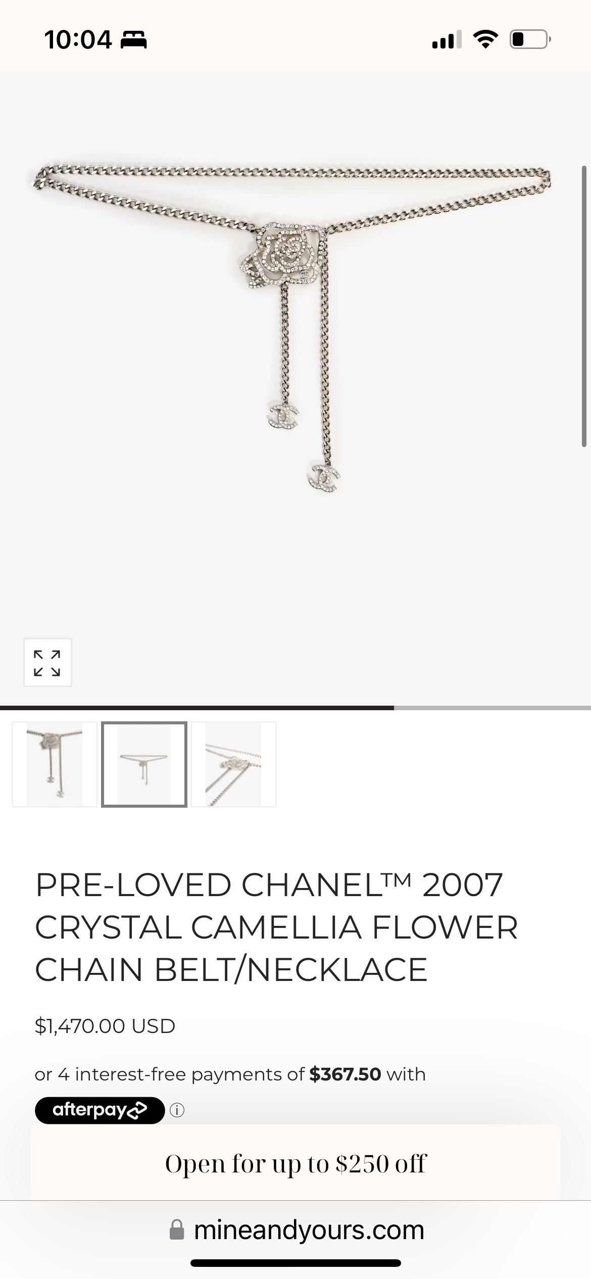 Rare Chanel Tri Camellia Necklace