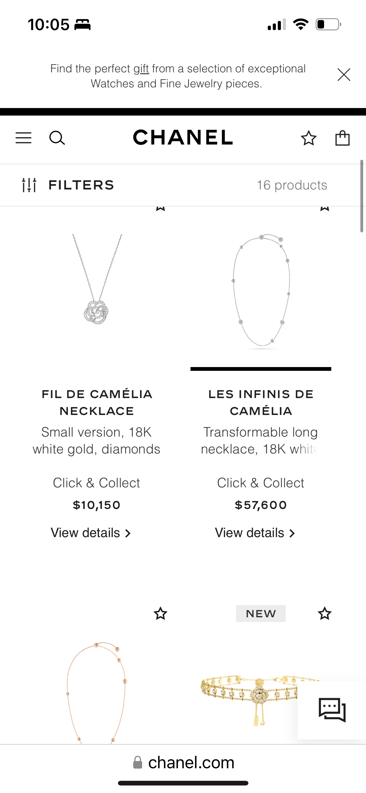 Rare Chanel Tri Camellia Necklace