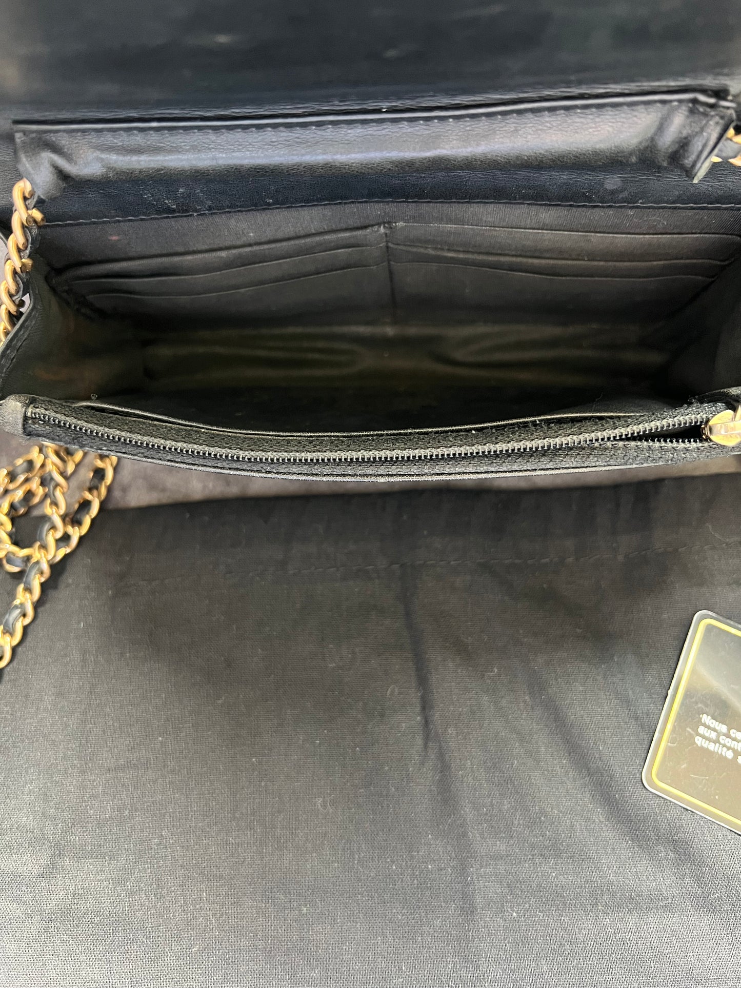 Chanel Caviar Quilted Boy Wallet On Chain WOC Black