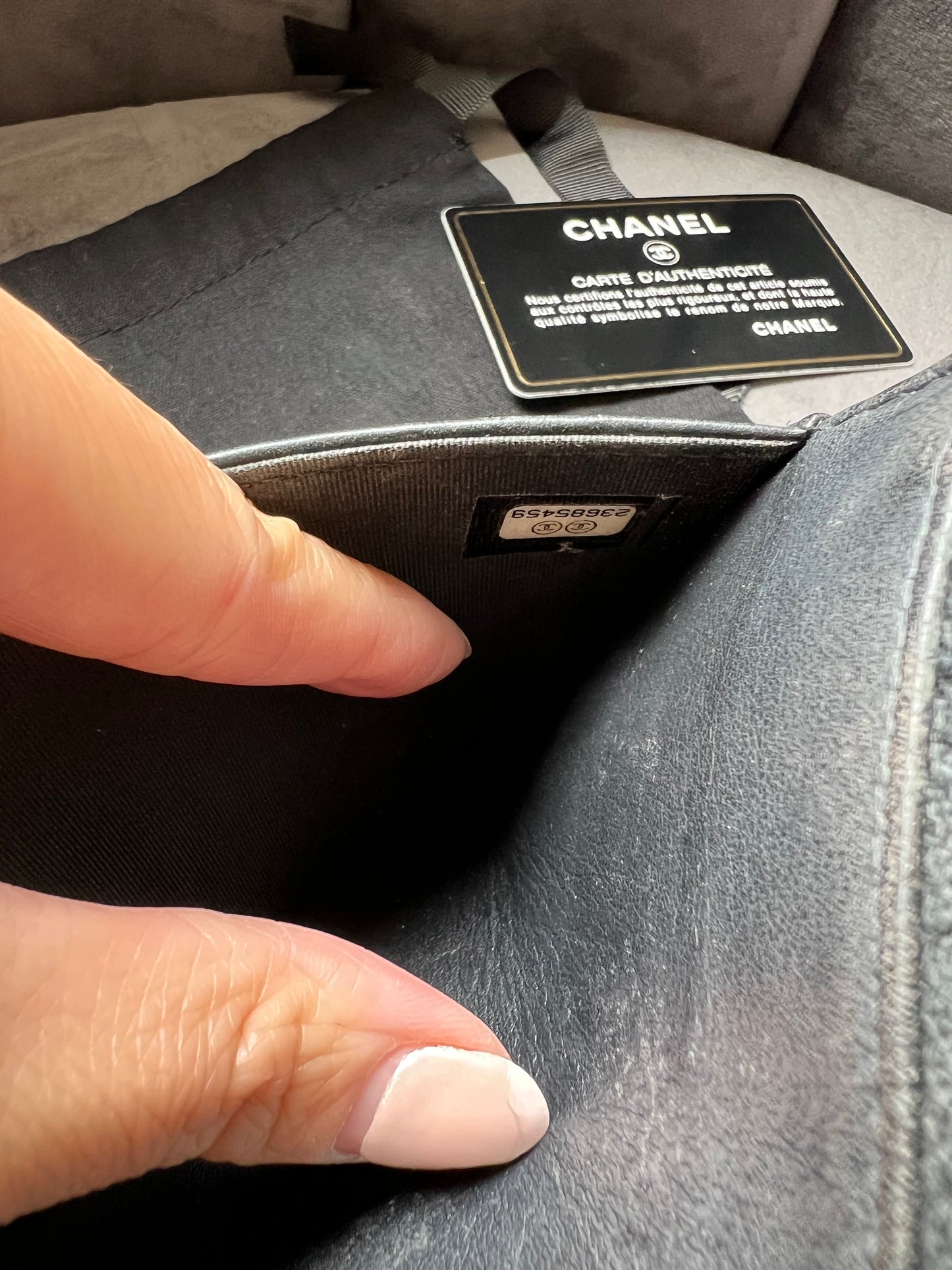 Chanel Caviar Quilted Boy Wallet On Chain WOC Black