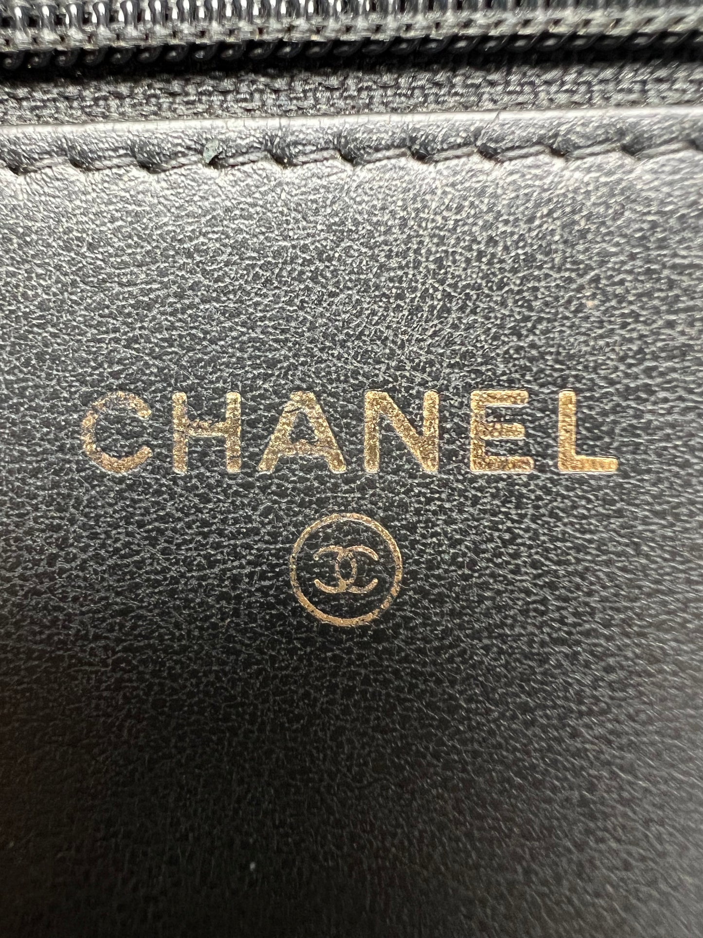 Chanel Caviar Quilted Boy Wallet On Chain WOC Black