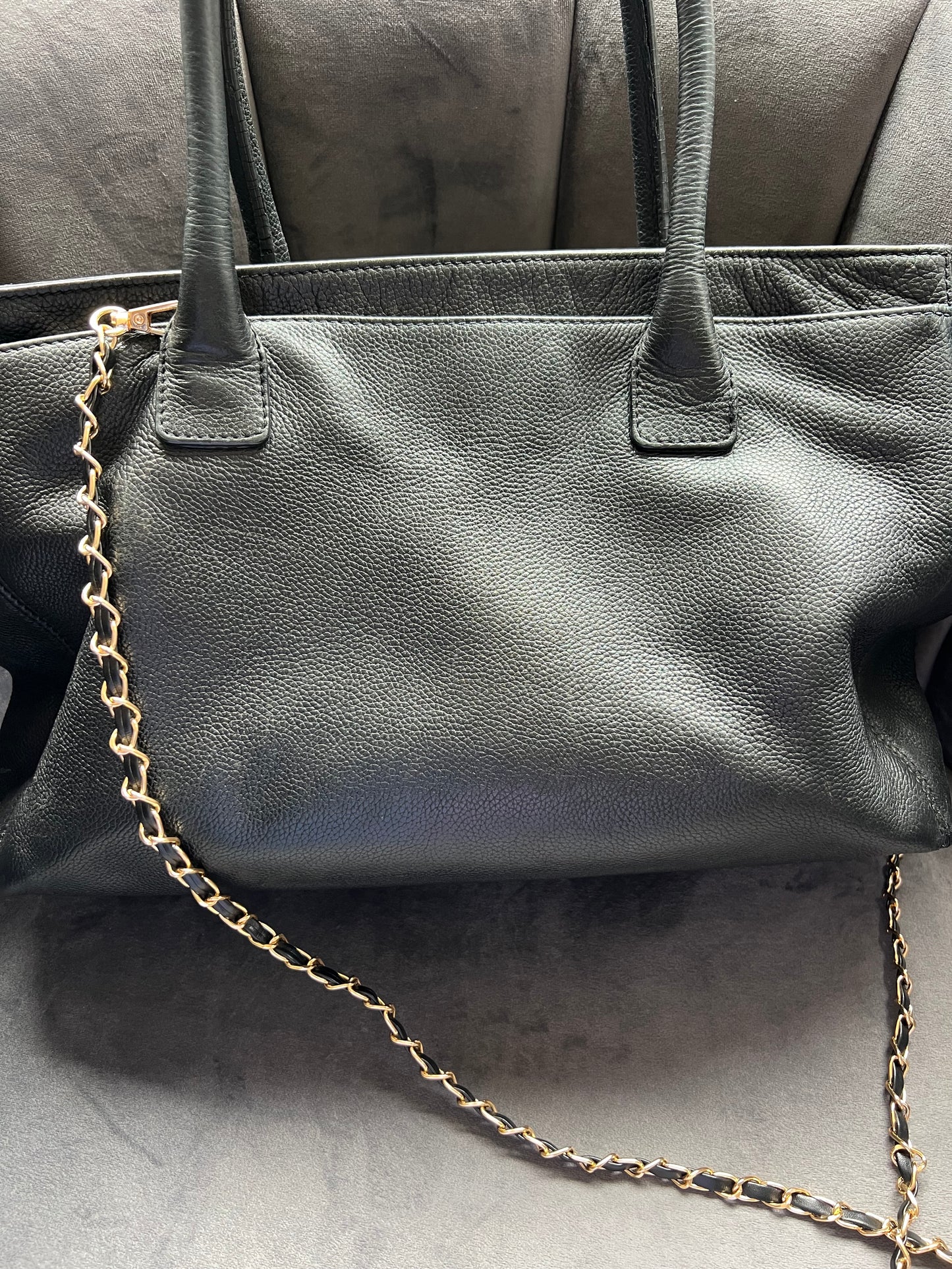 Chanel Caviar Executive Tote Bag 24k gold turn lock
