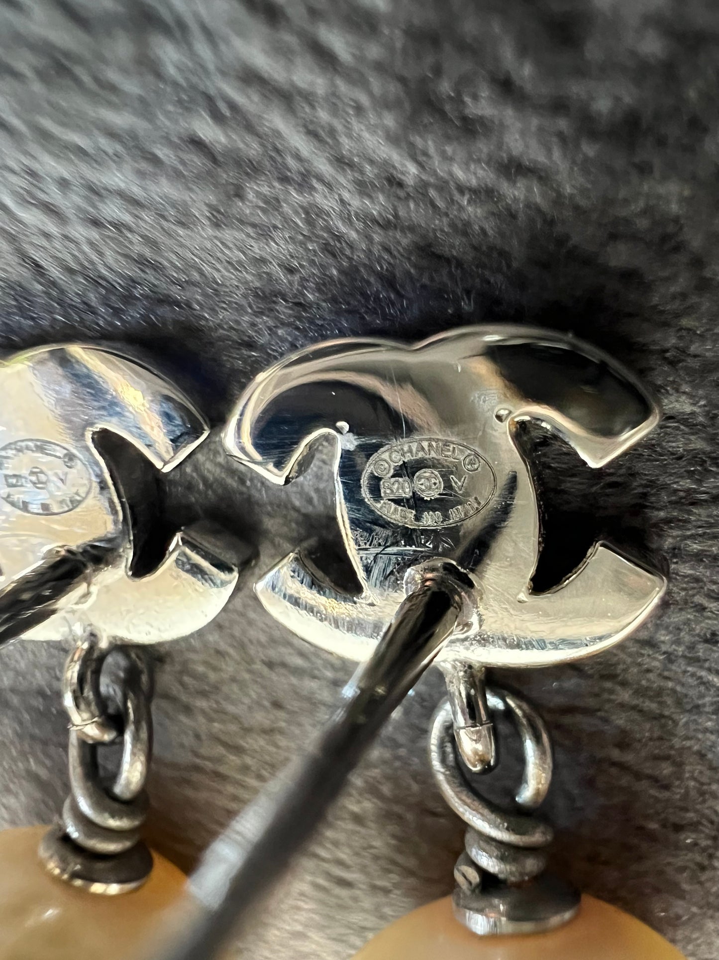 CHANEL Crystal Pearl CC Drop Earrings