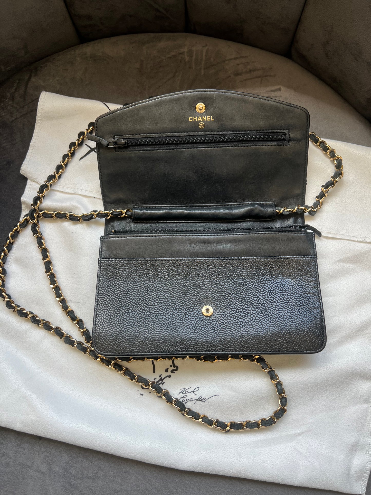 CHANEL Caviar Timeless Wallet On Chain