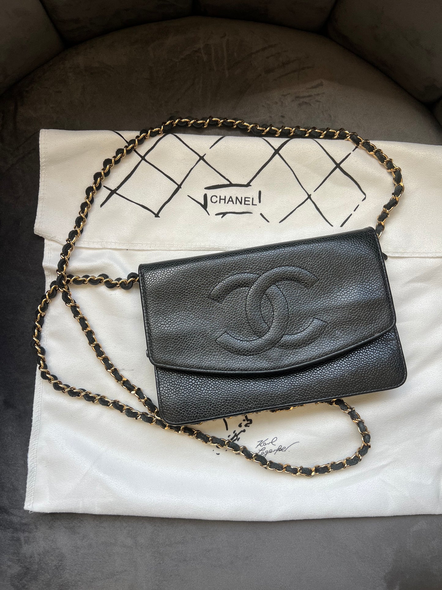 CHANEL Caviar Timeless Wallet On Chain