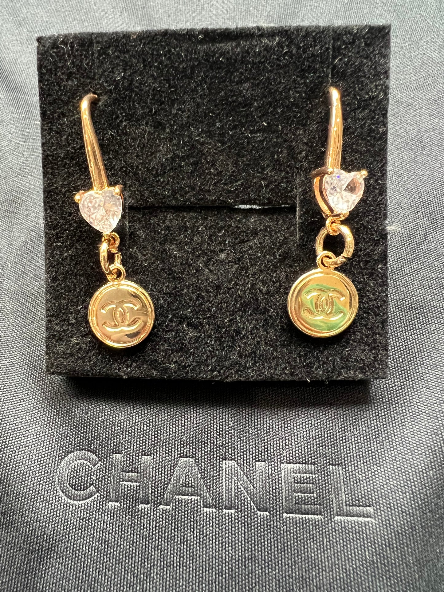 Chanel CC charm earrings