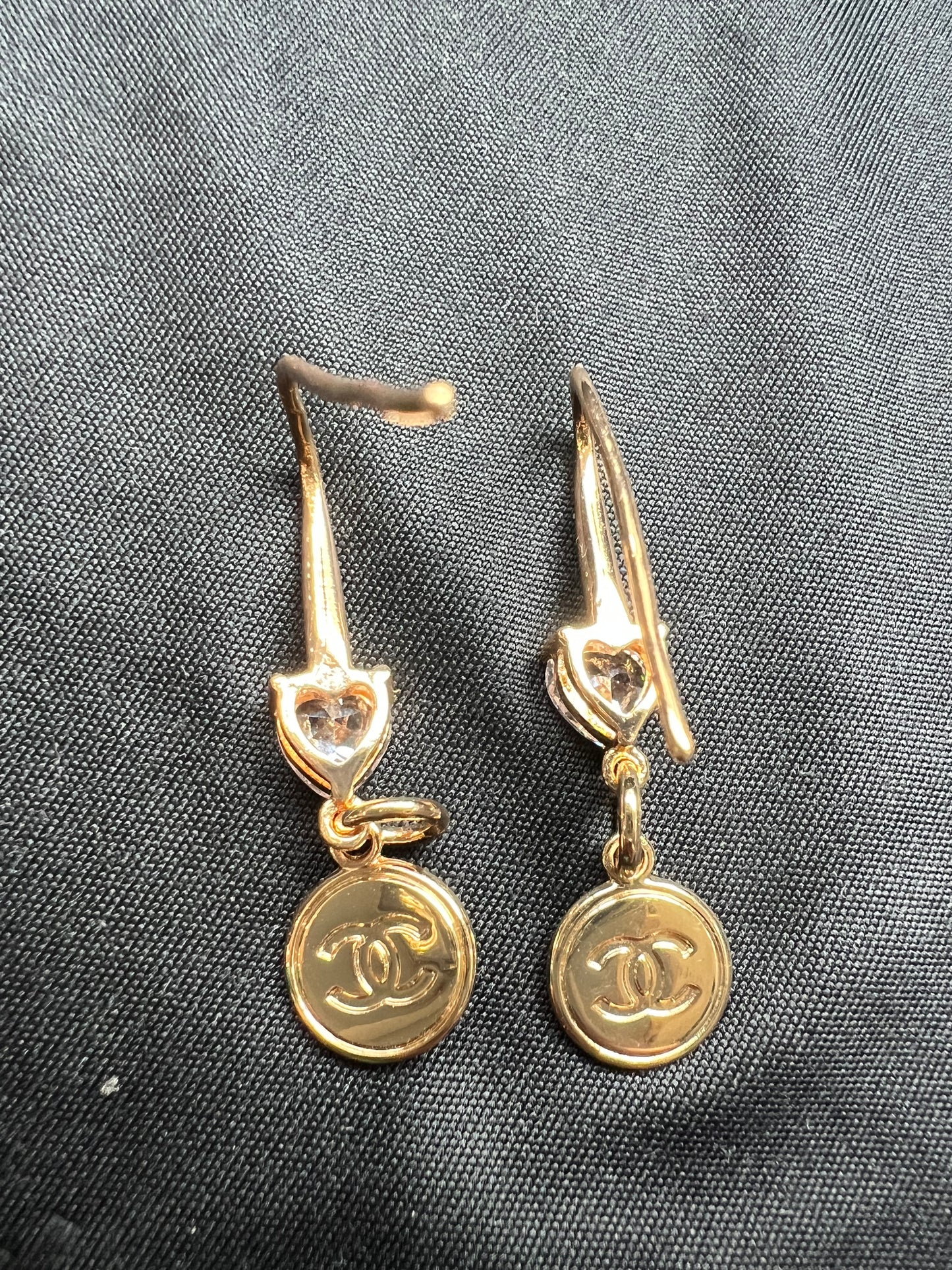 Chanel CC charm earrings