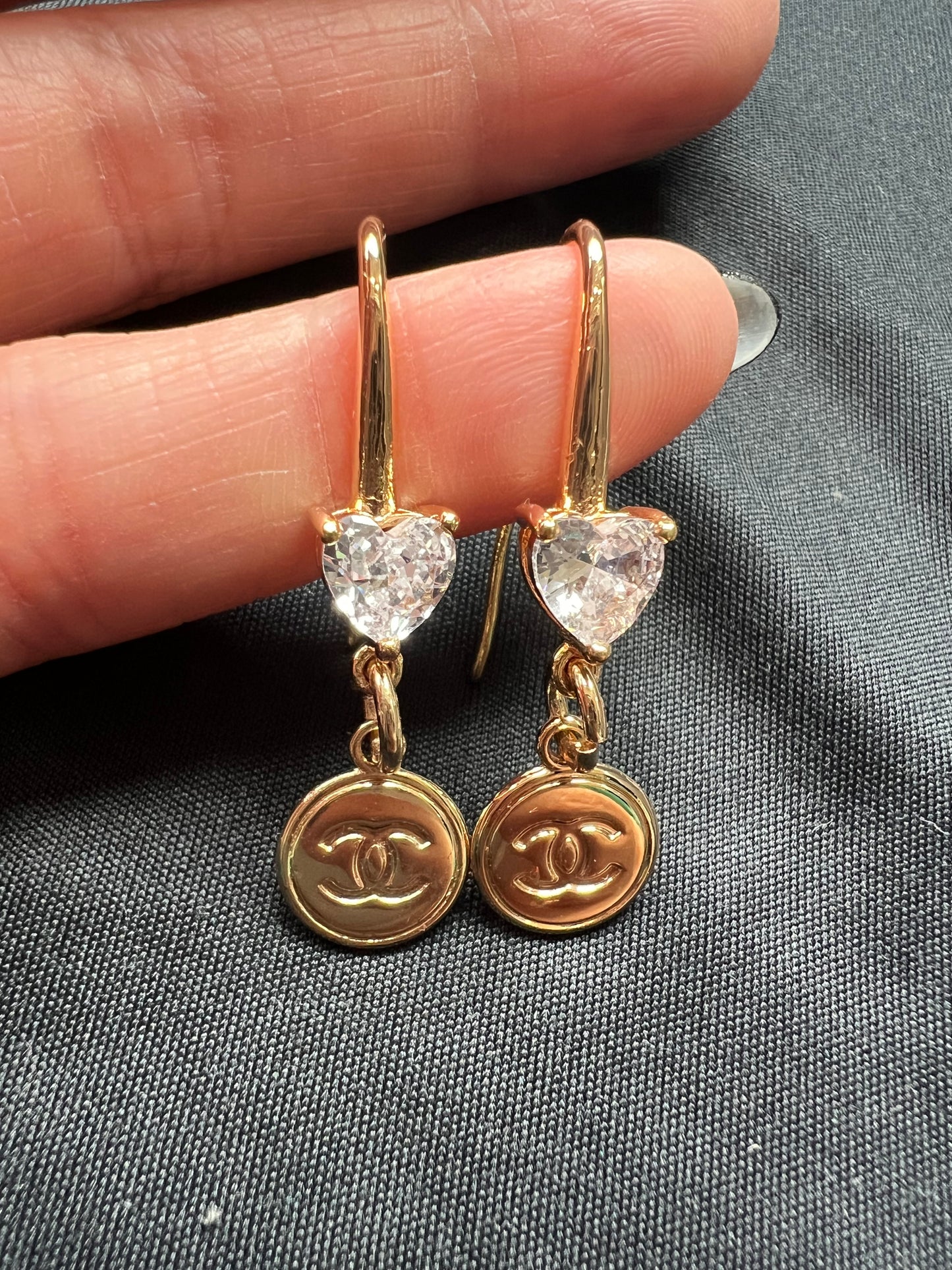 Chanel CC charm earrings