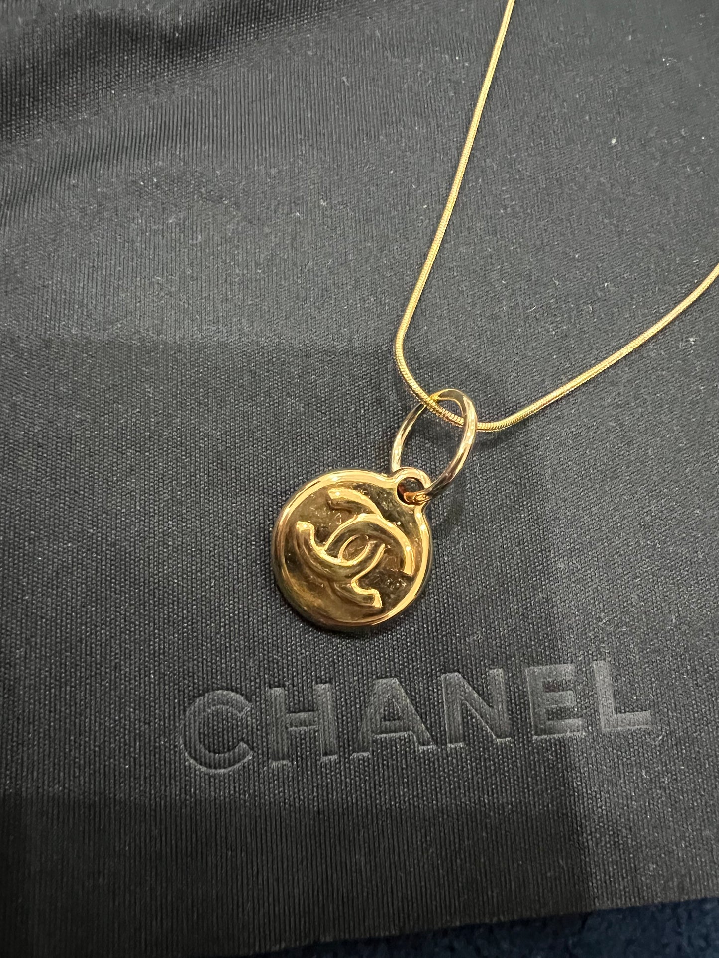 Upcycled Chanel CC charm necklace