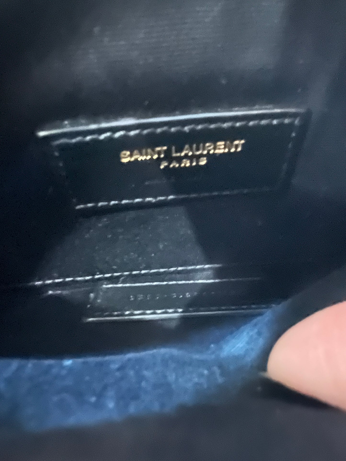 Pink YSL monogram clutch on chain