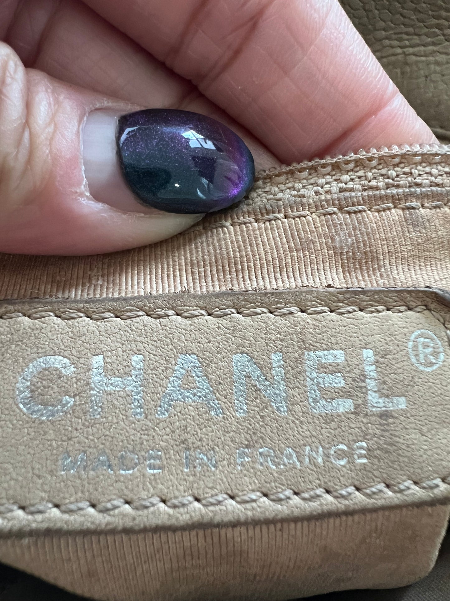 CHANEL Caviar Quilted Petite Shopping Tote PST beige