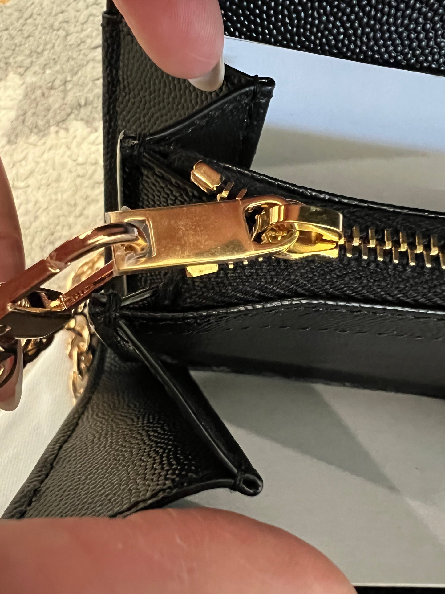 New Black YSL cassandre wallet on chain