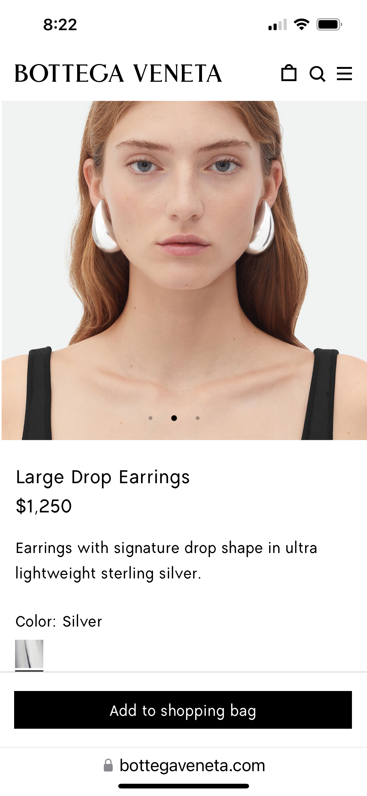 Large Bottega Veneta drop earrings