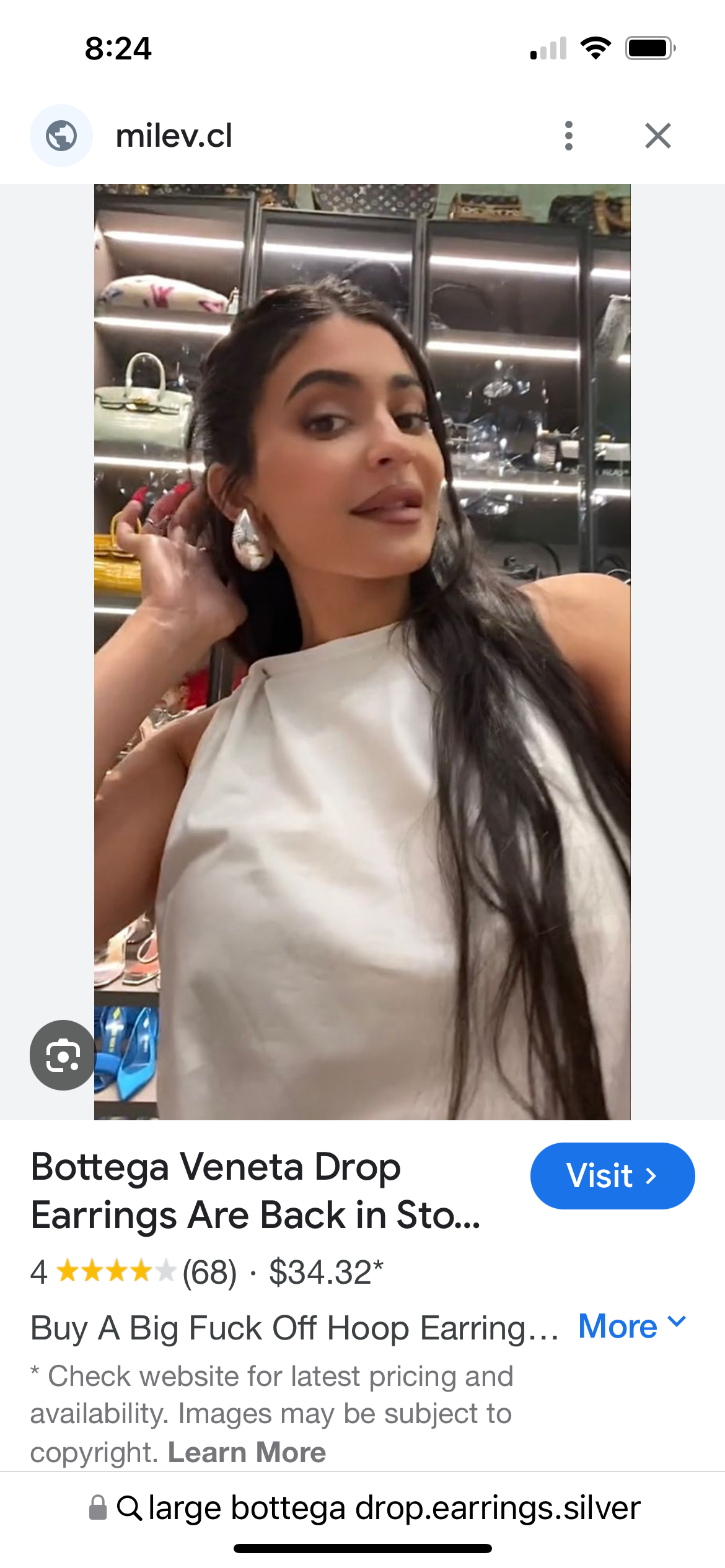 Large Bottega Veneta drop earrings