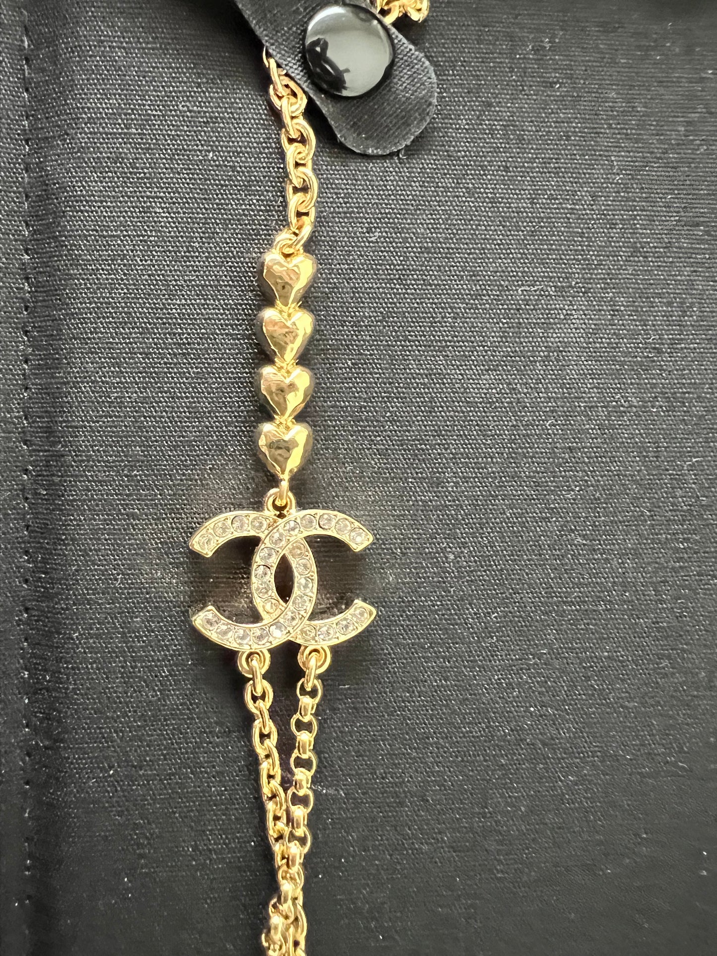 Chanel heart long necklace