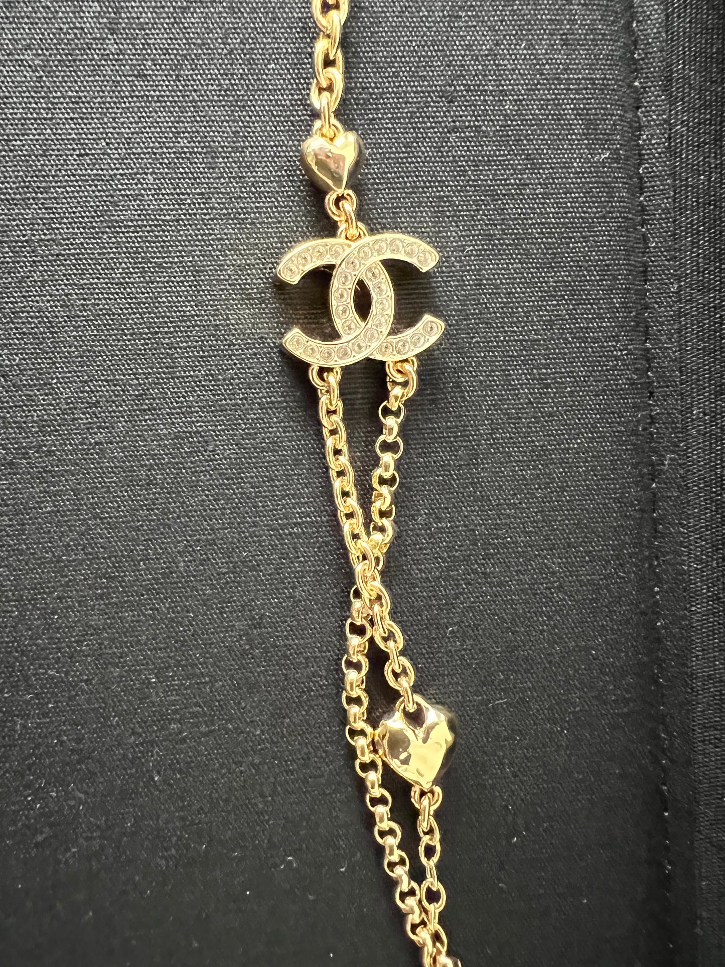 Chanel heart long necklace