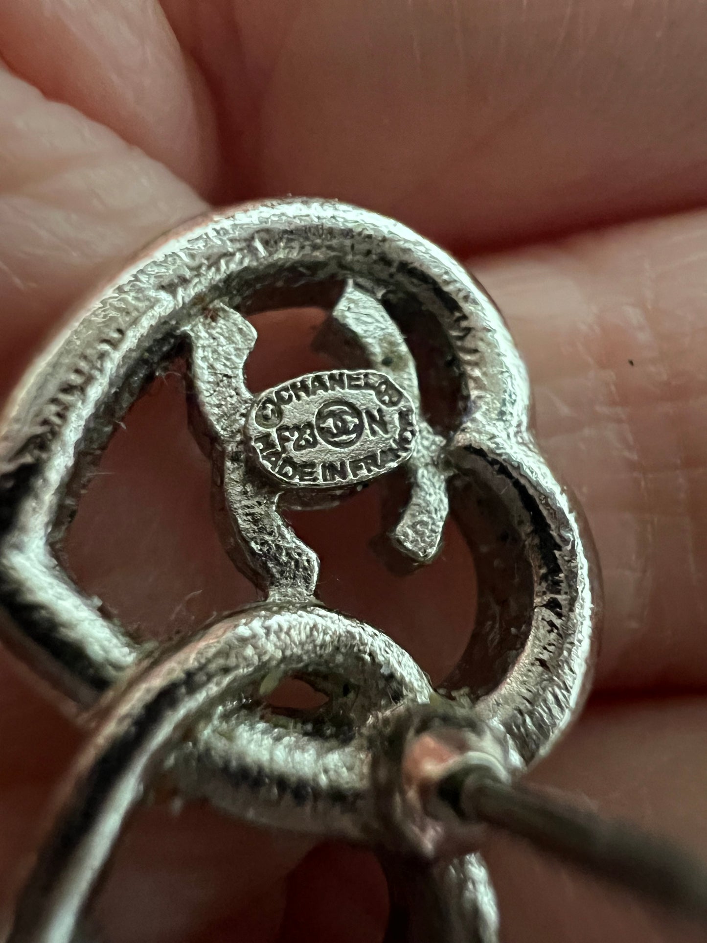 Chanel double heart earrings