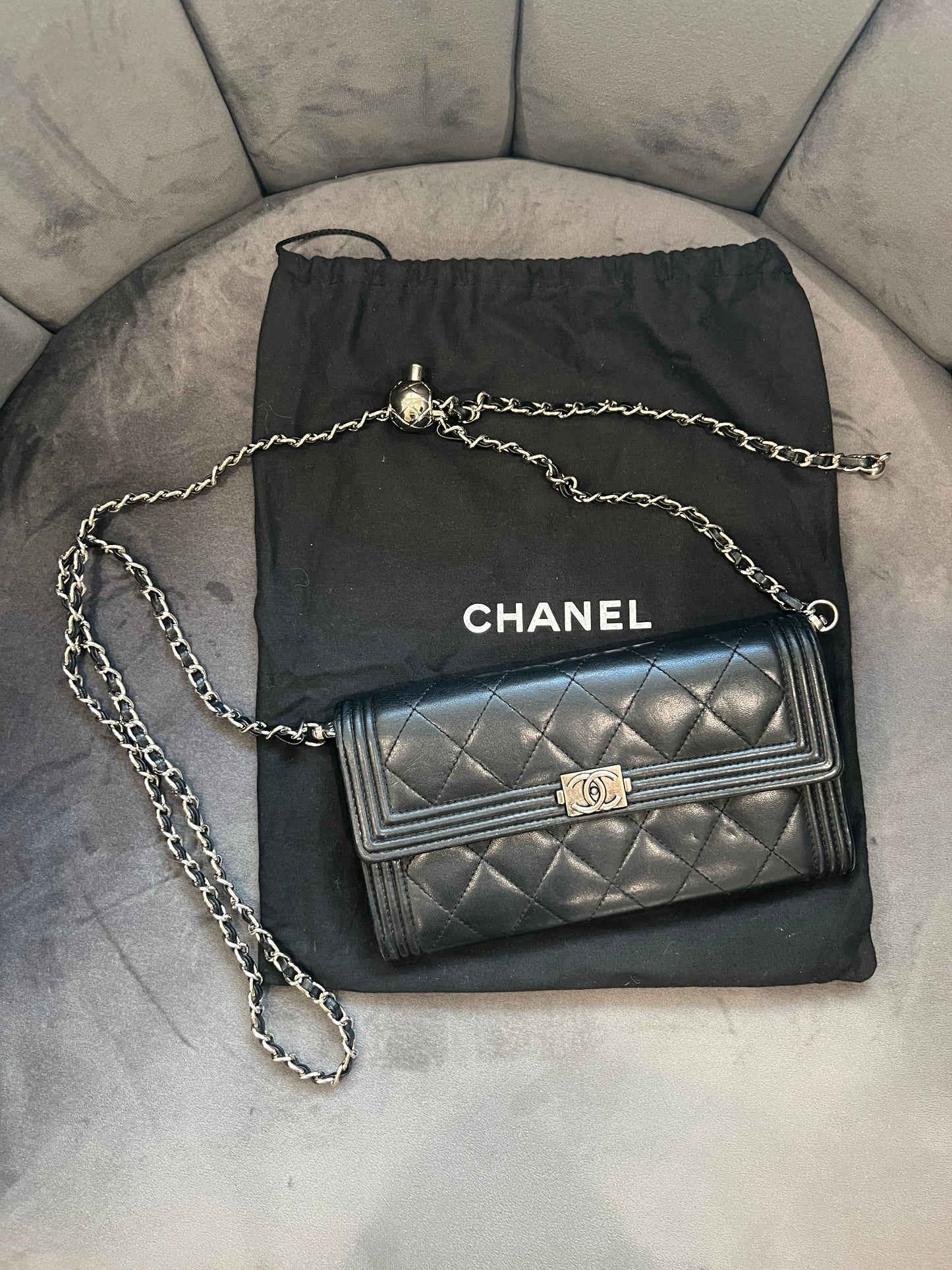 Chanel Boy wallet on chain
