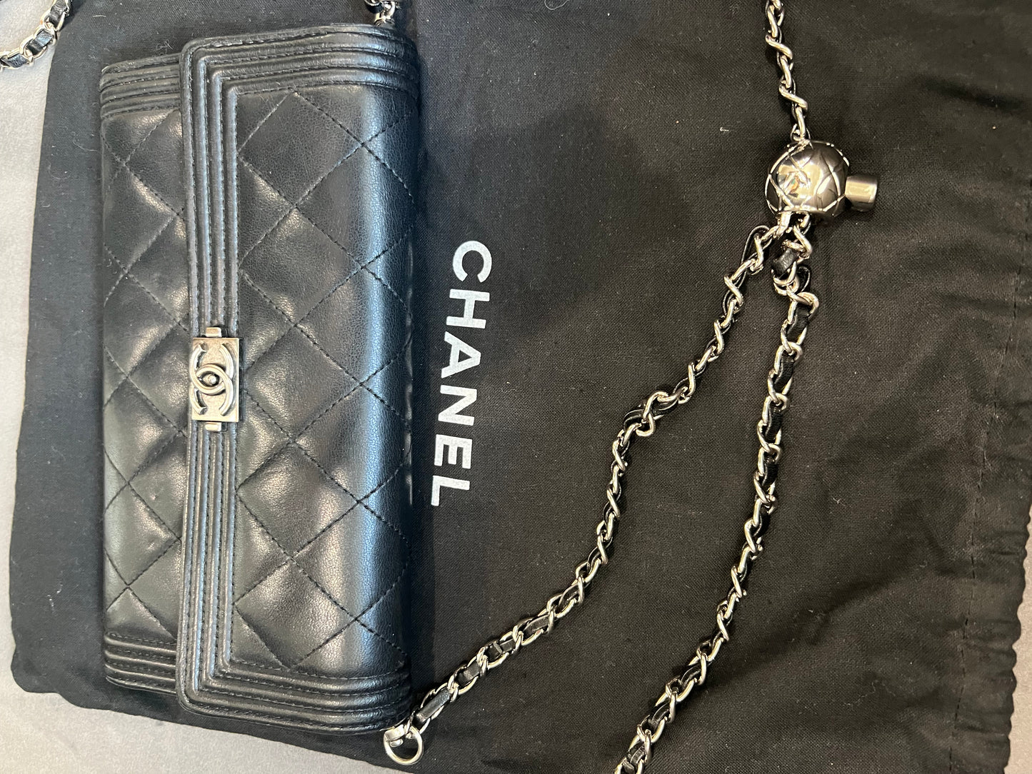 Chanel Boy wallet on chain