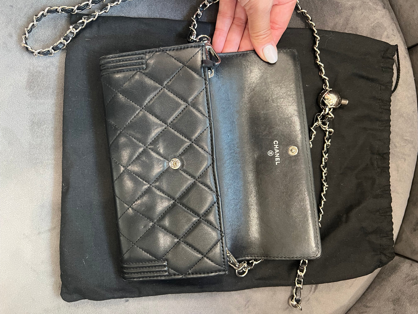 Chanel Boy wallet on chain