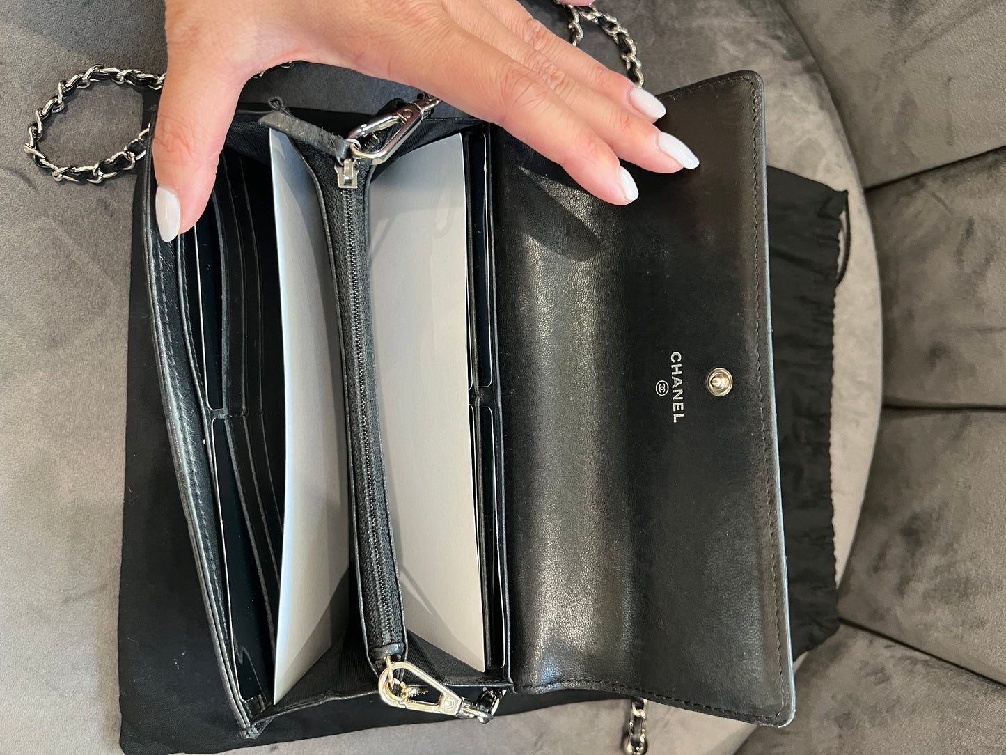 Chanel Boy wallet on chain