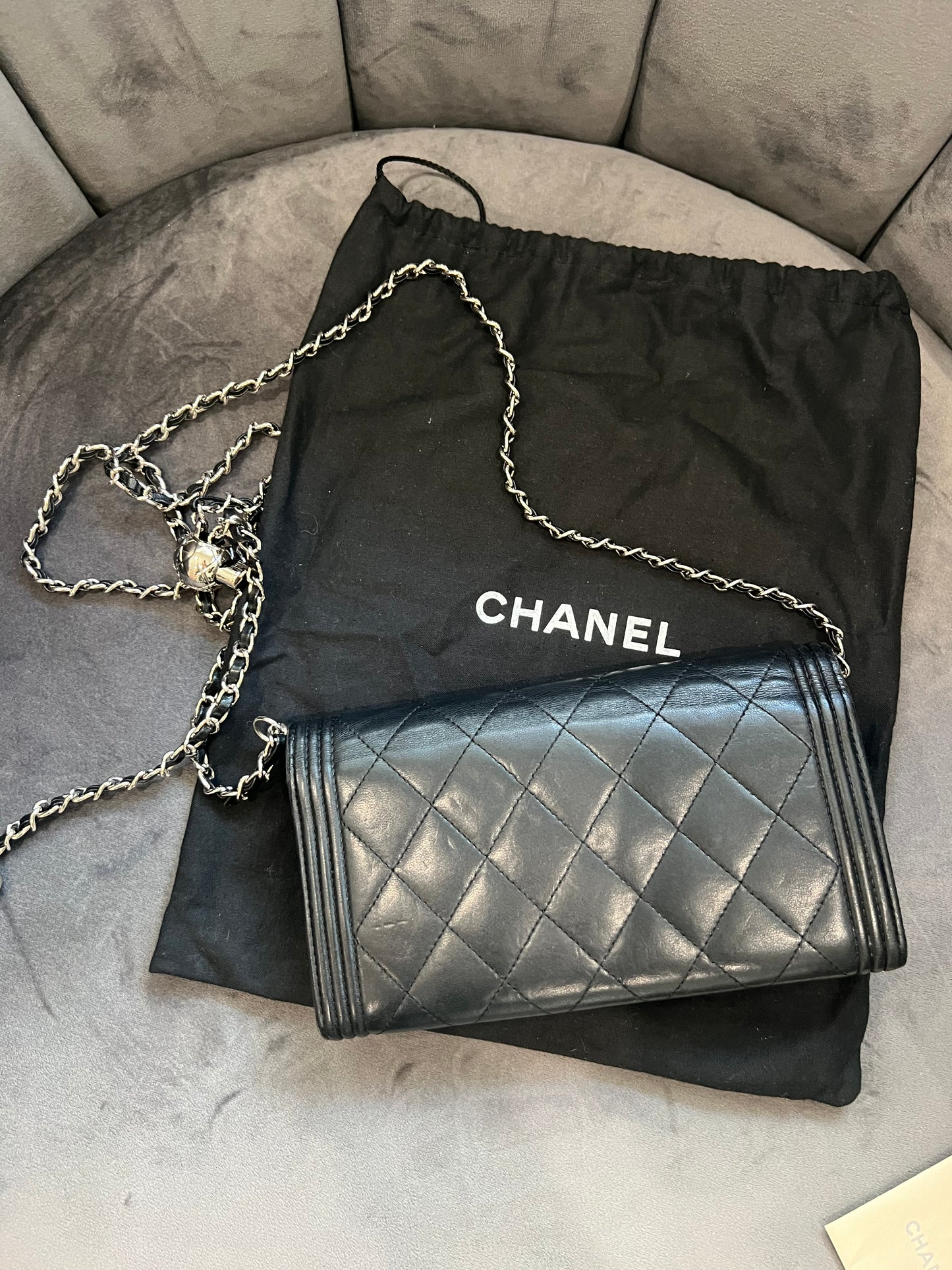 Chanel Boy wallet on chain