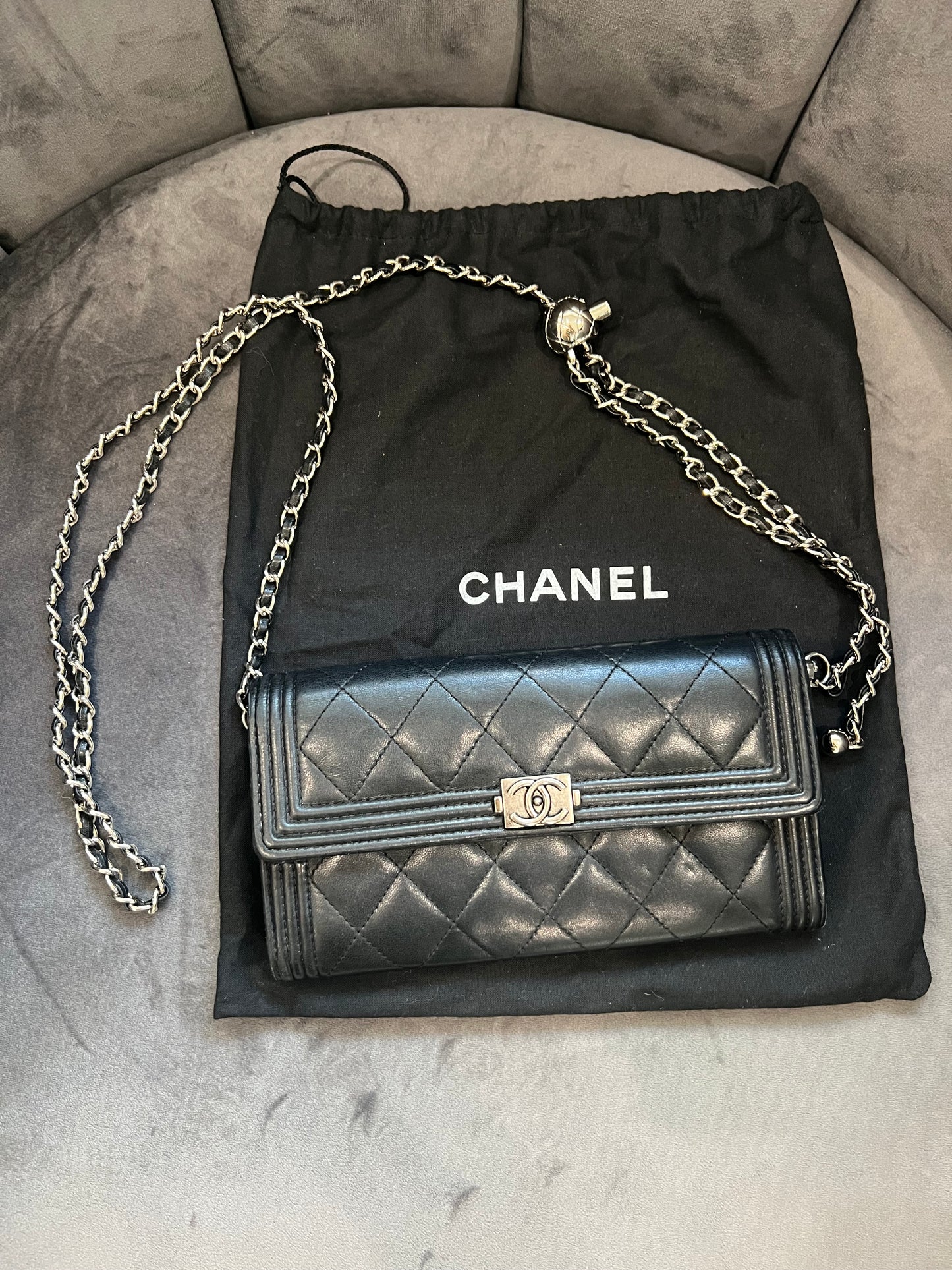 Chanel Boy wallet on chain