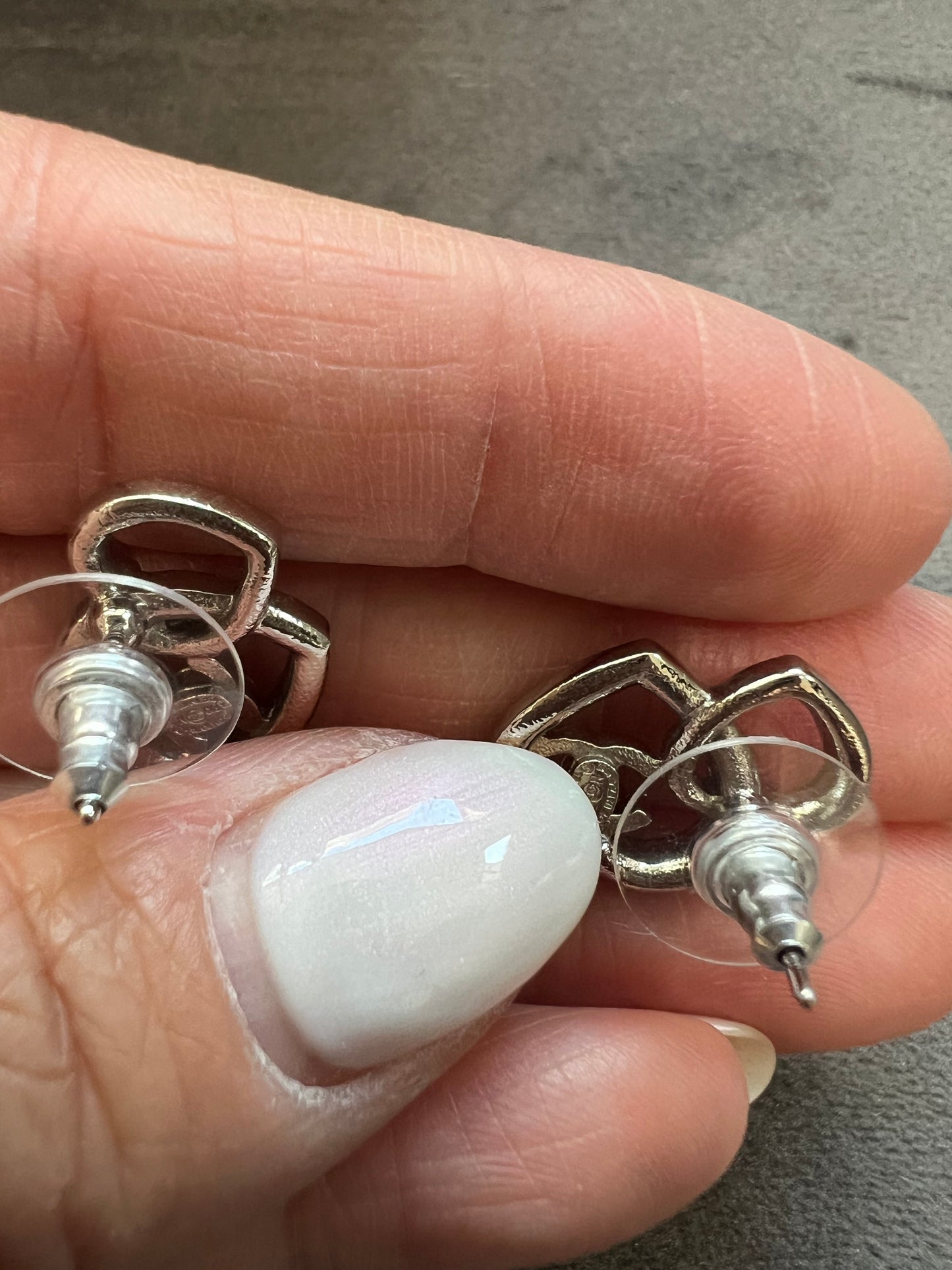 Chanel double heart earrings