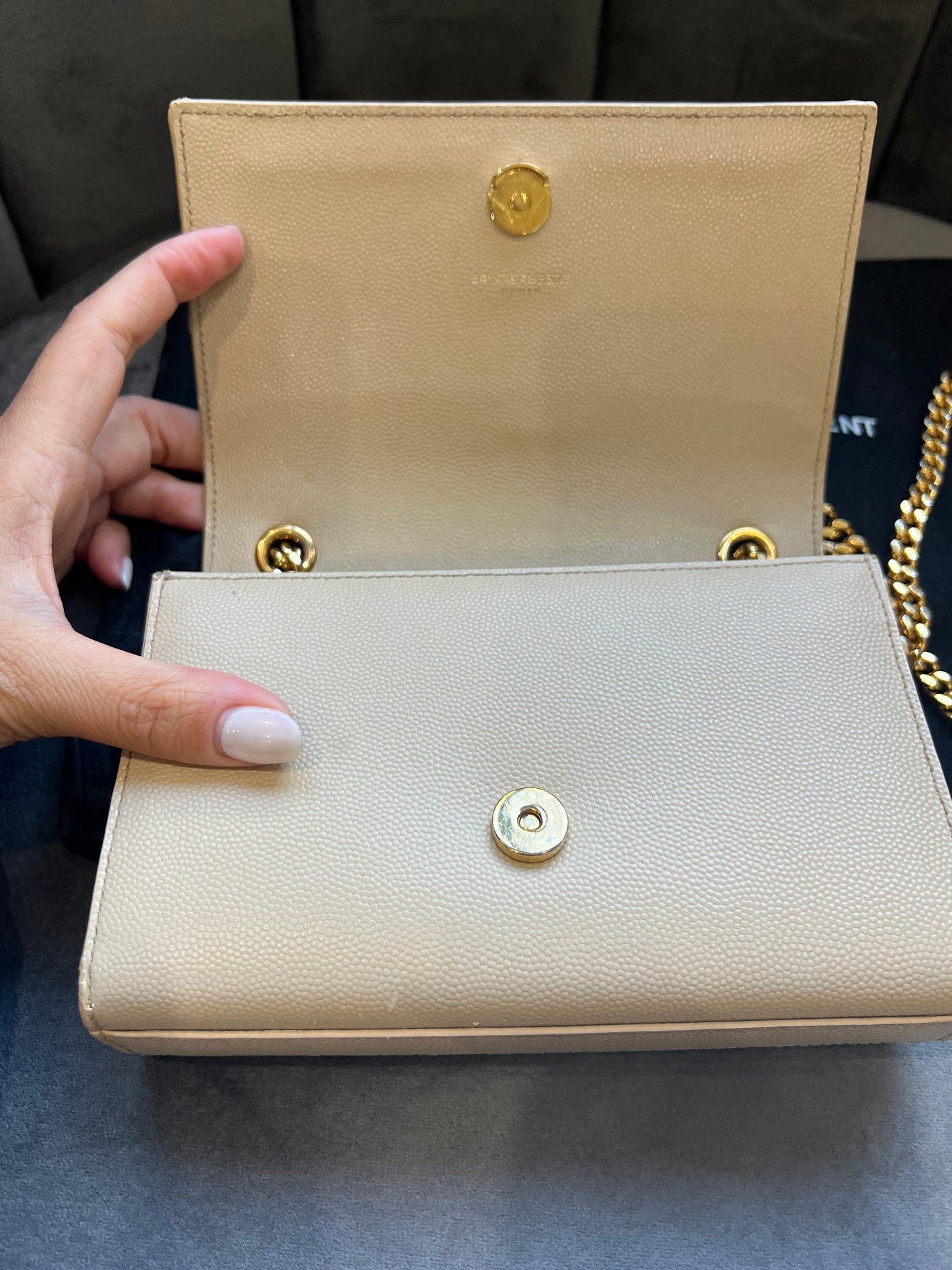 YSL beige Kate bag in small