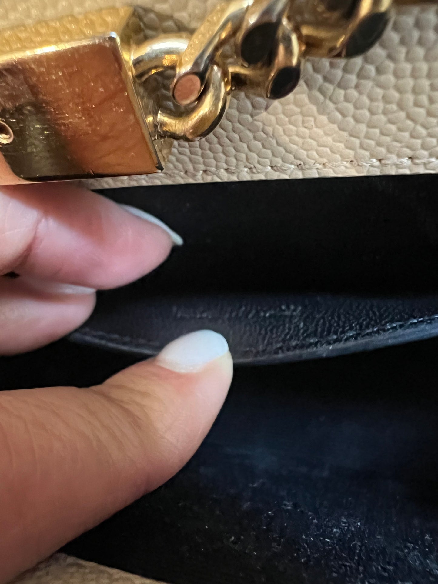 YSL beige Kate bag in small
