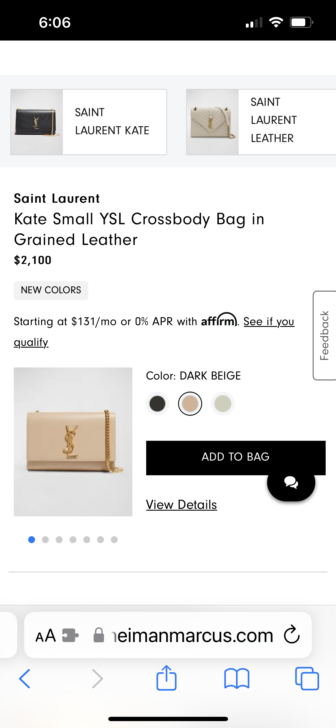 YSL beige Kate bag in small