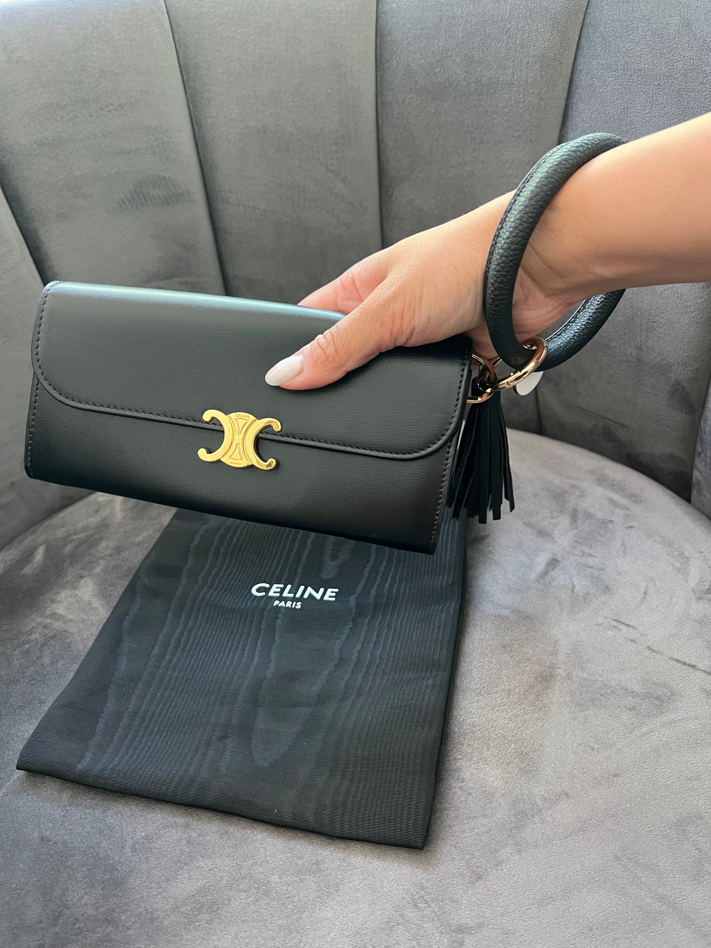 Celine Triomphe wallet on chain