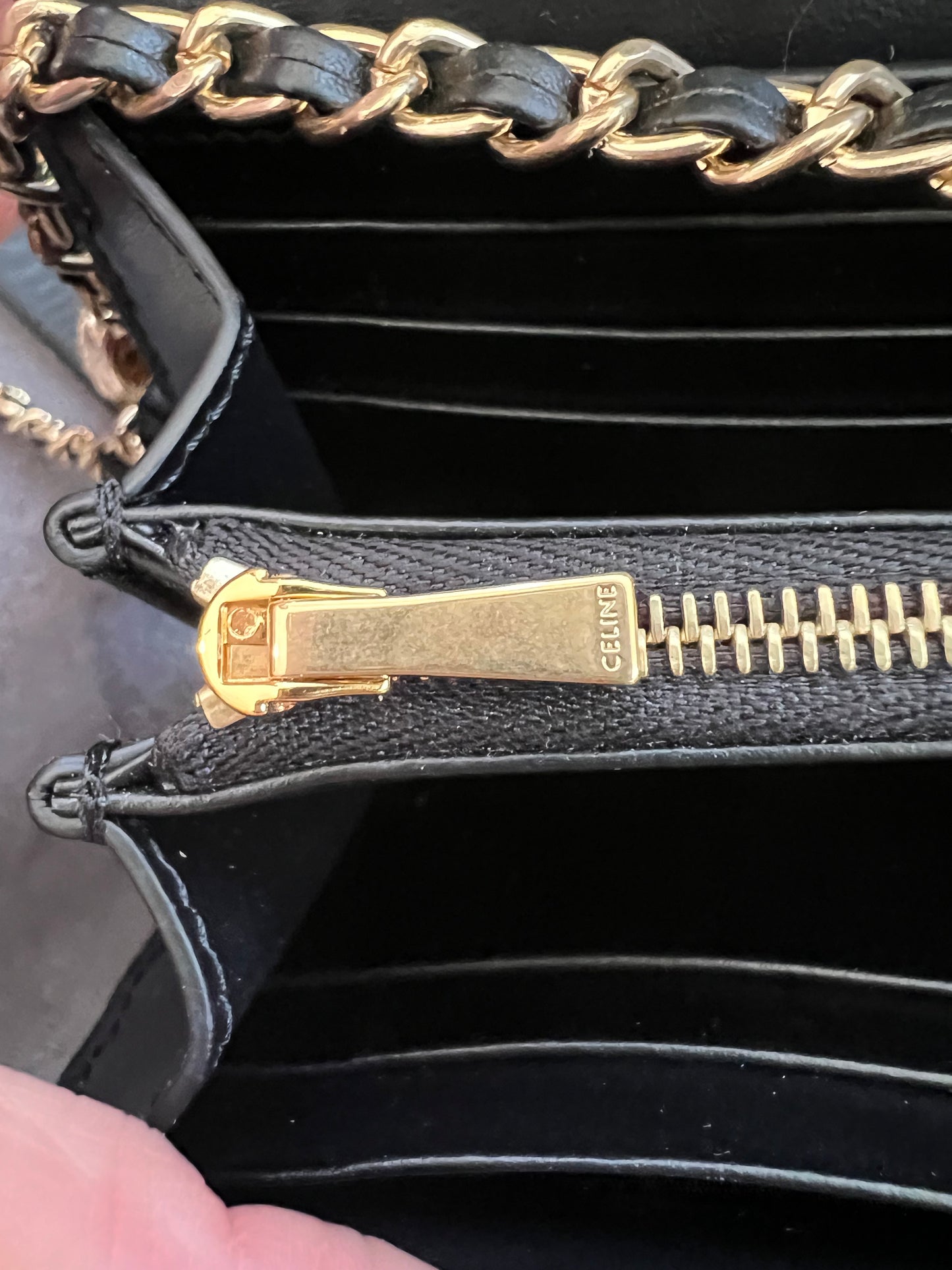 Celine Triomphe wallet on chain