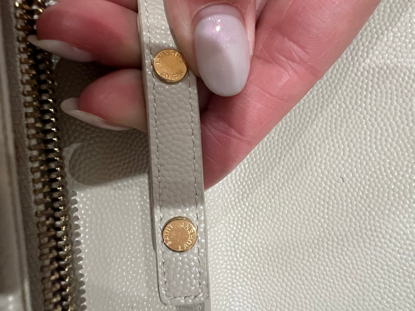 YSL cassandre envelope crossbody large ivory
