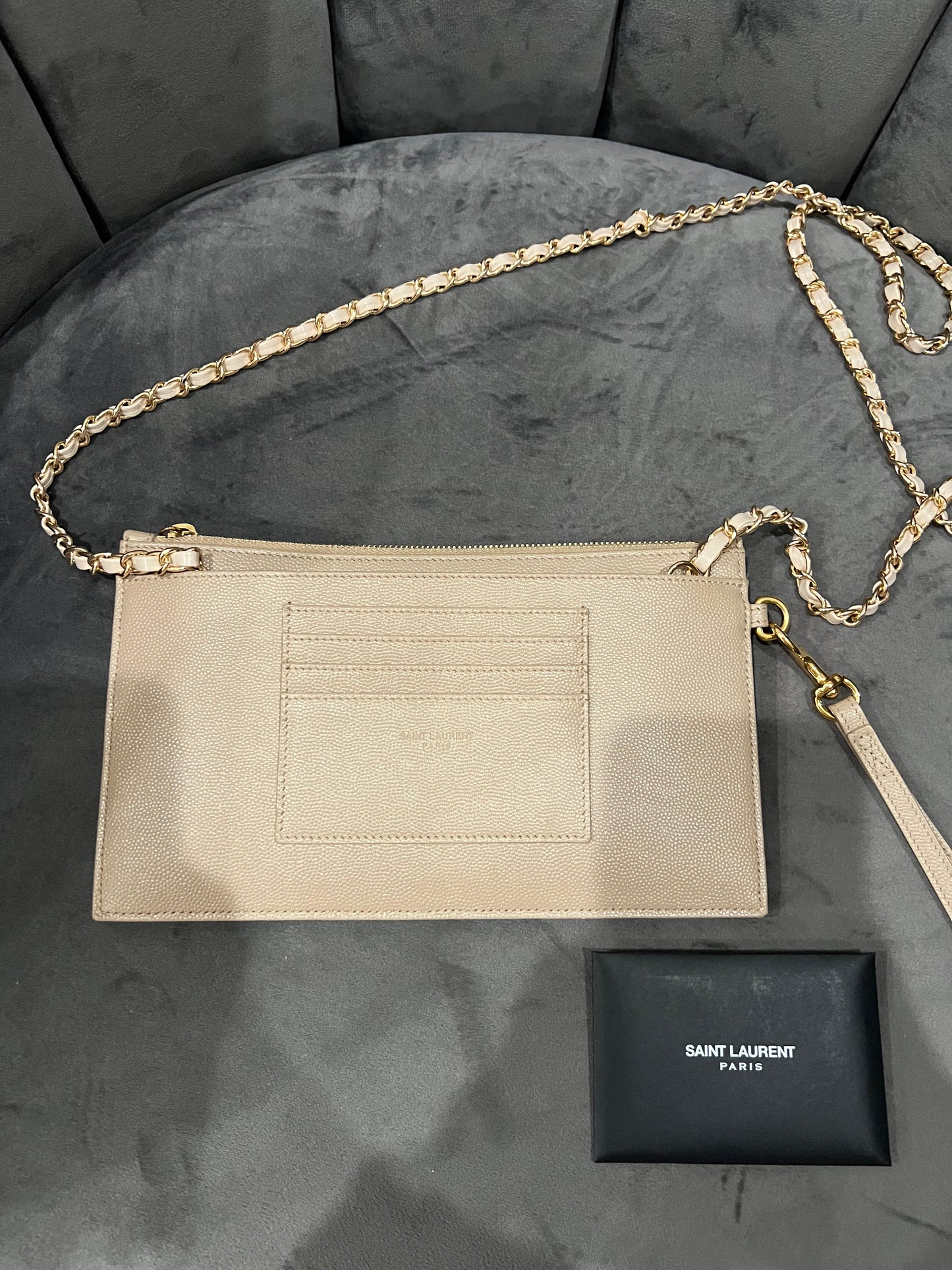 Beige Yves Saint Laurent wristlet / crossbody